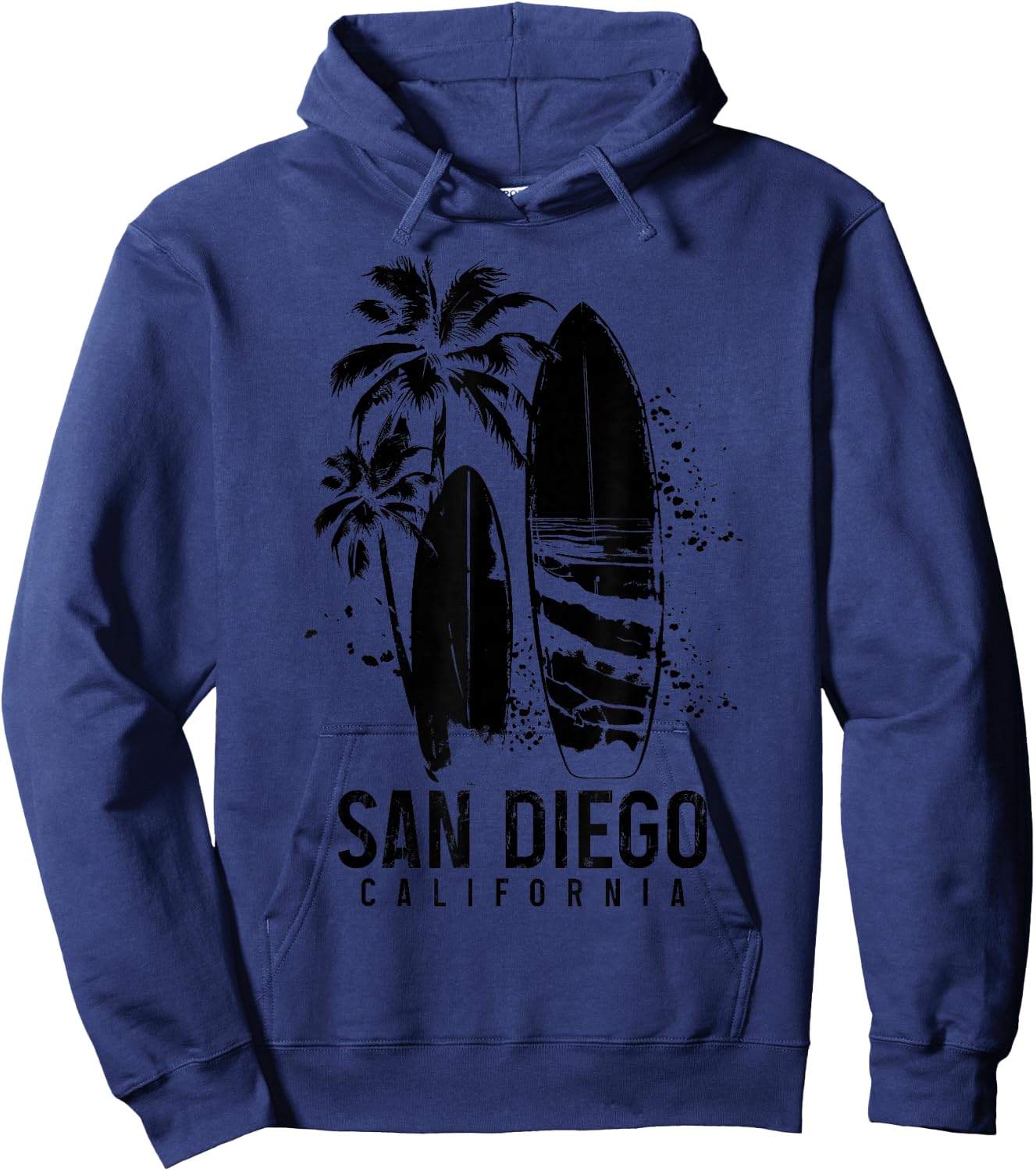 San Diego California Surf Vintage Surfing Surfer Hoodie - Hoodie | Navy