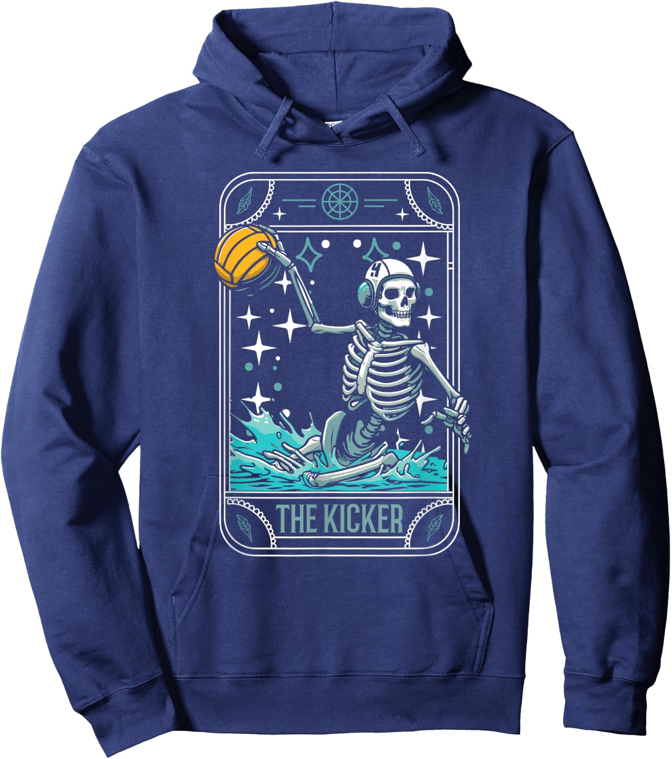 Water Polo - Player Waterpolo Sport Skeleton Tarot Card Hoodie - Hoodie | Navy