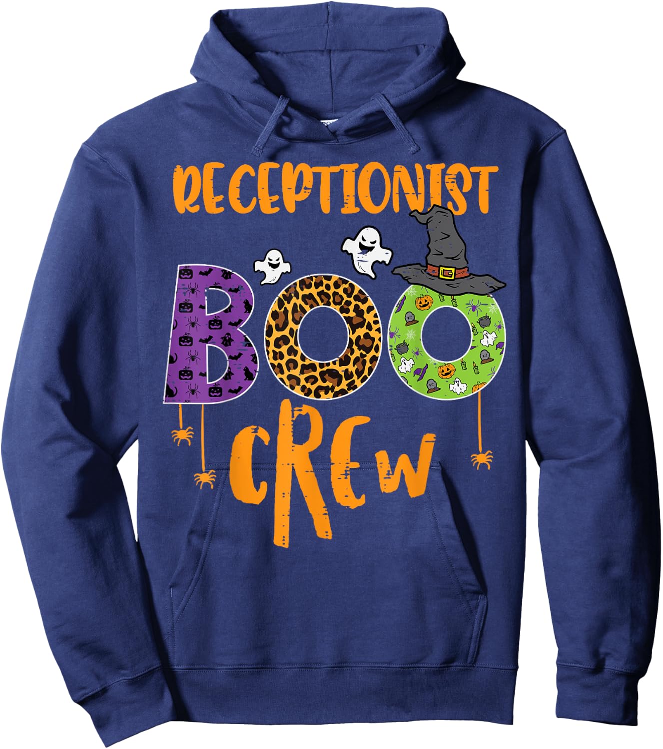 Halloween Receptionist Boo Crew Front Desk Costume Women Men Hoodie - Hoodie | Navy