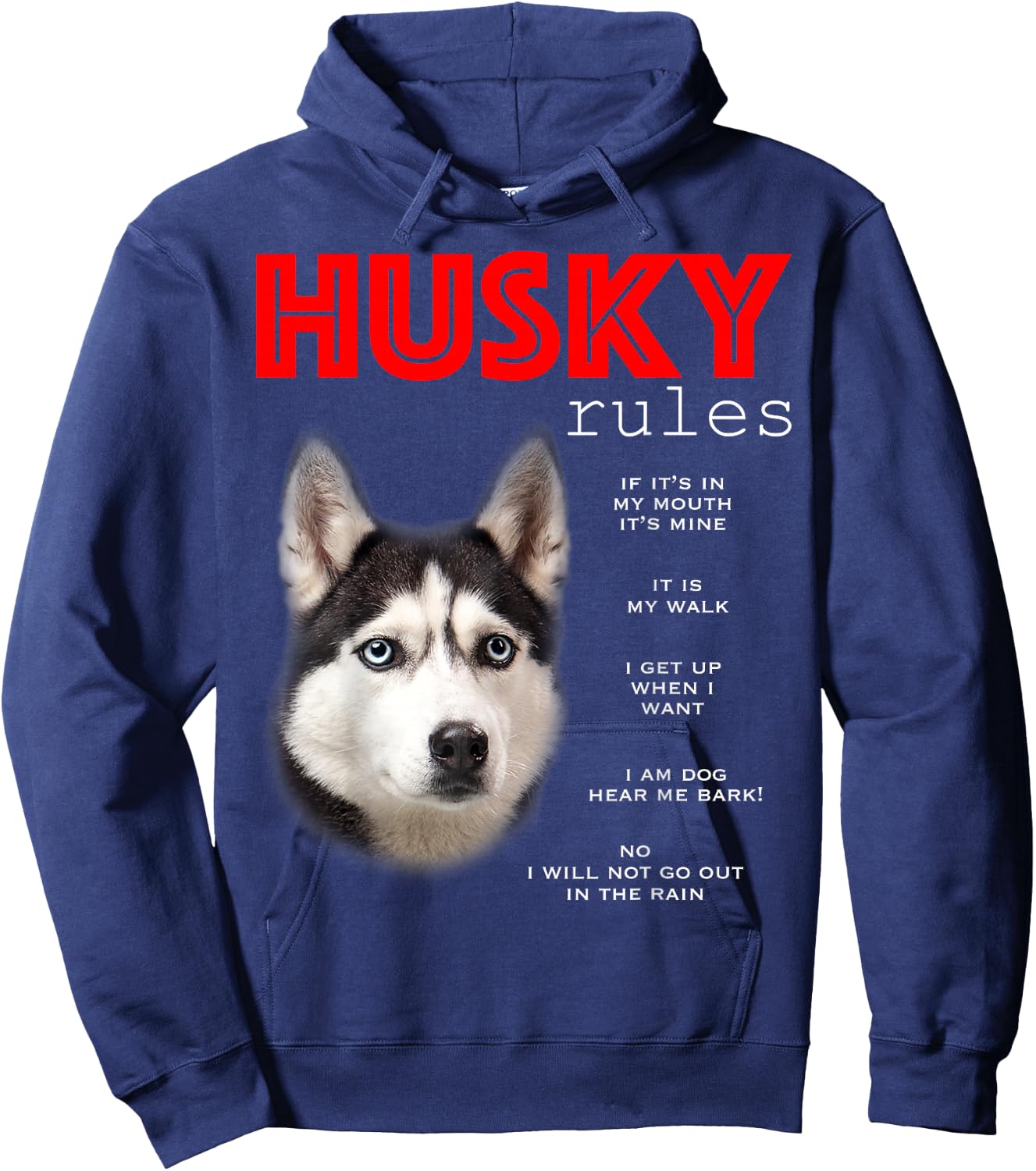 Funny Rules for the Owner of a Siberian Husky Hoodie - Hoodie | Navy