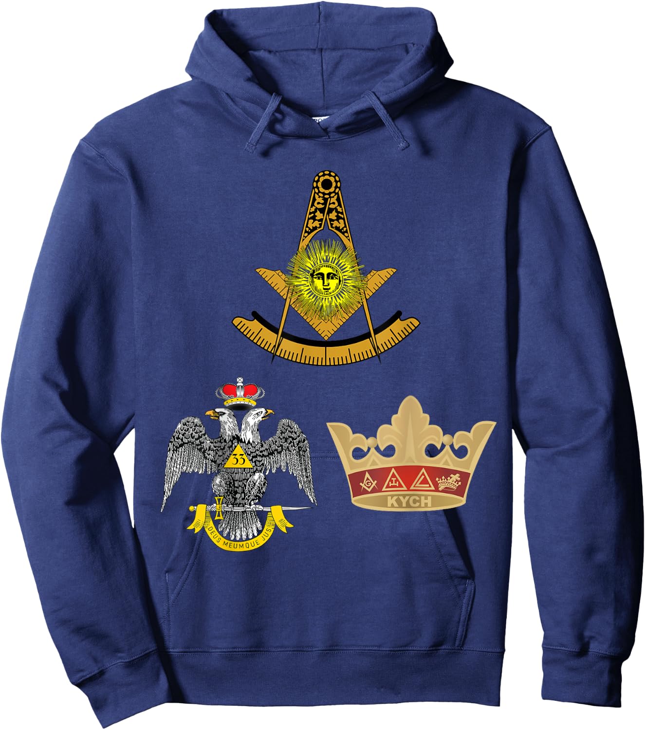 Past Master Mason 33rd KYCH Scottish York Rite Knights WD Hoodie - Hoodie | Navy