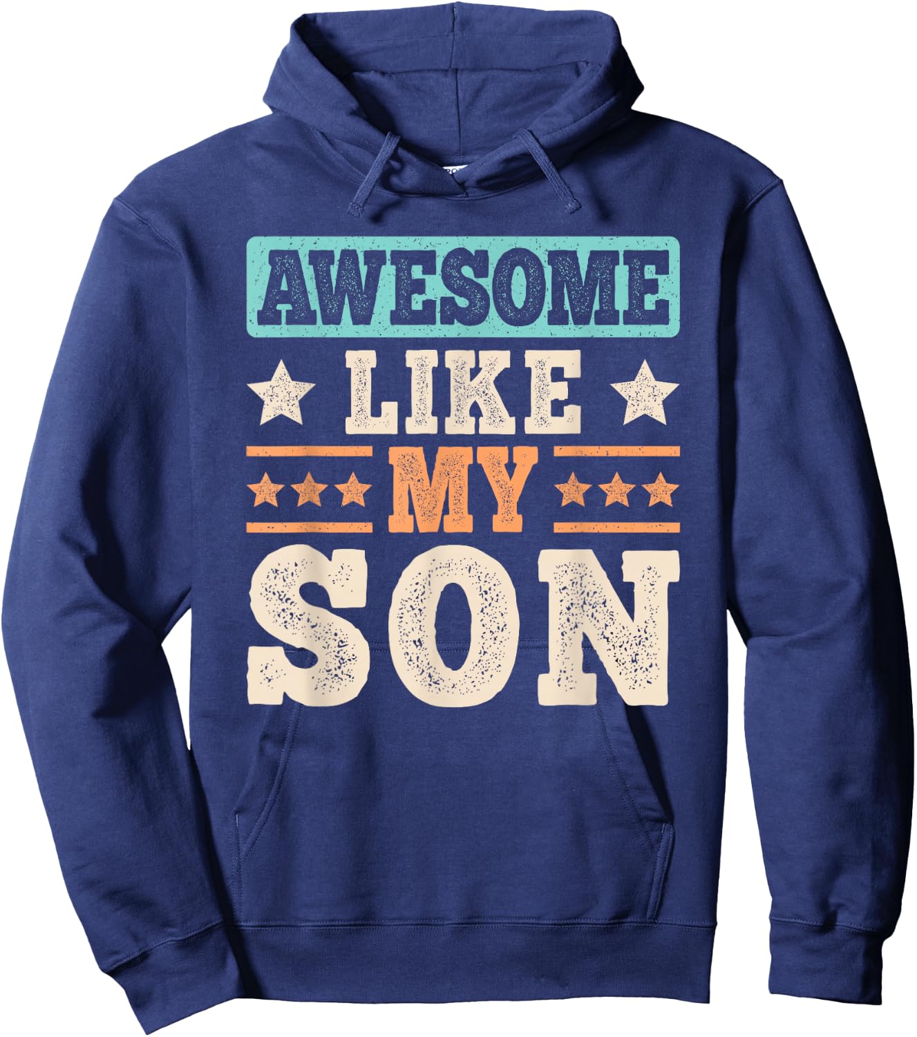 Awesome Like My Son Funny Dad Son Father Vintage Hoodie - Hoodie | Navy