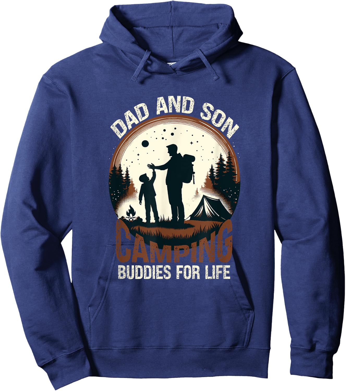 Dad And Son Camping Buddies For Life - camp camping matching Hoodie - Hoodie | Navy