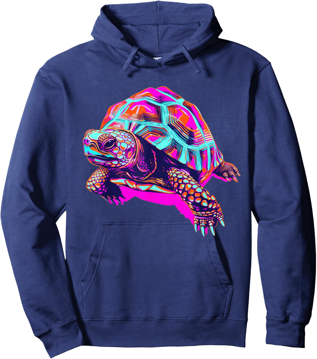 Eastern Box Turtle Synthwave Hoodie - Hoodie | Navy