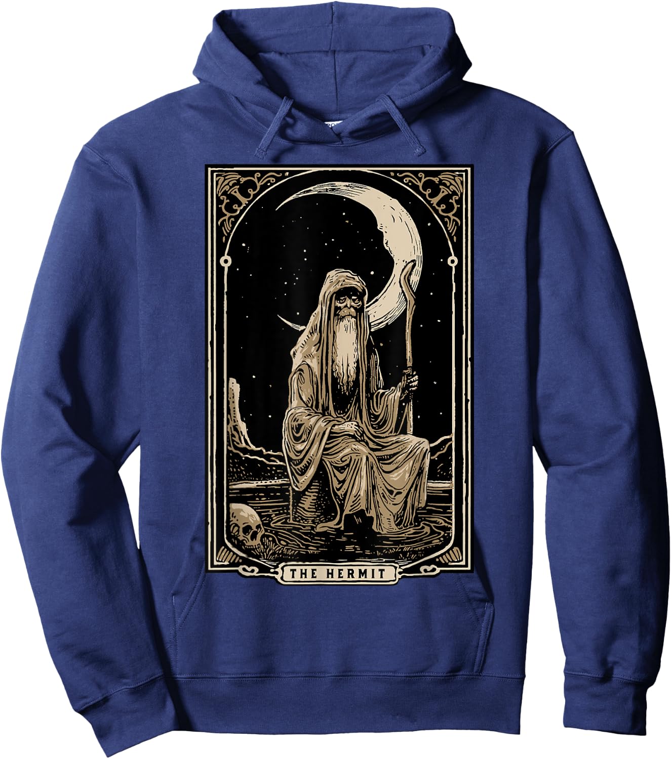 Hermit Tarot Card Shirt Gothic Tarot Fortune Teller Occult Hoodie - Hoodie | Navy