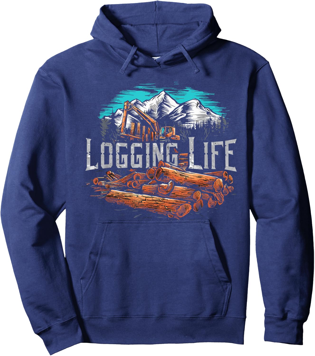 Logging Life Lumberjack Logger Lumberer Forester Woodwork Hoodie - Hoodie | Navy