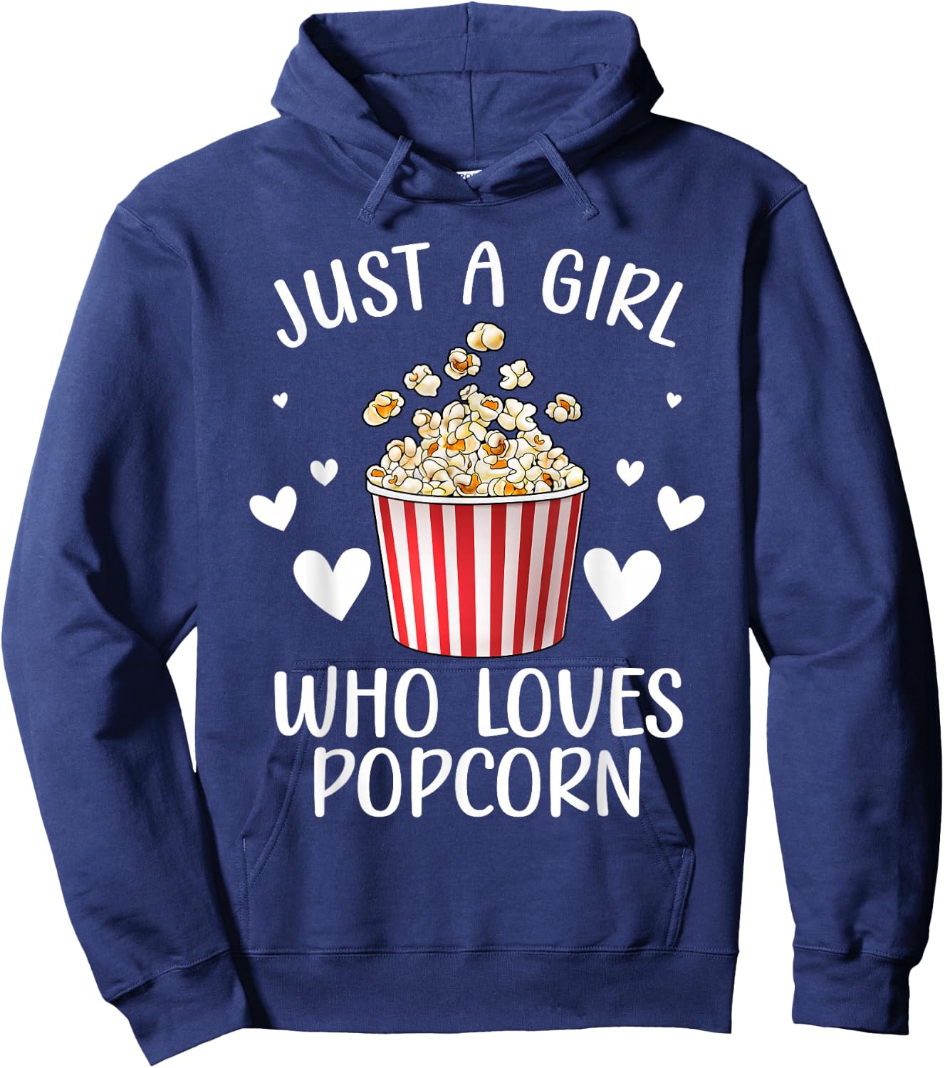 Funny Popcorn Art Girls Women Kids Popcorn Corn Kernel Lover Hoodie - Hoodie | Navy