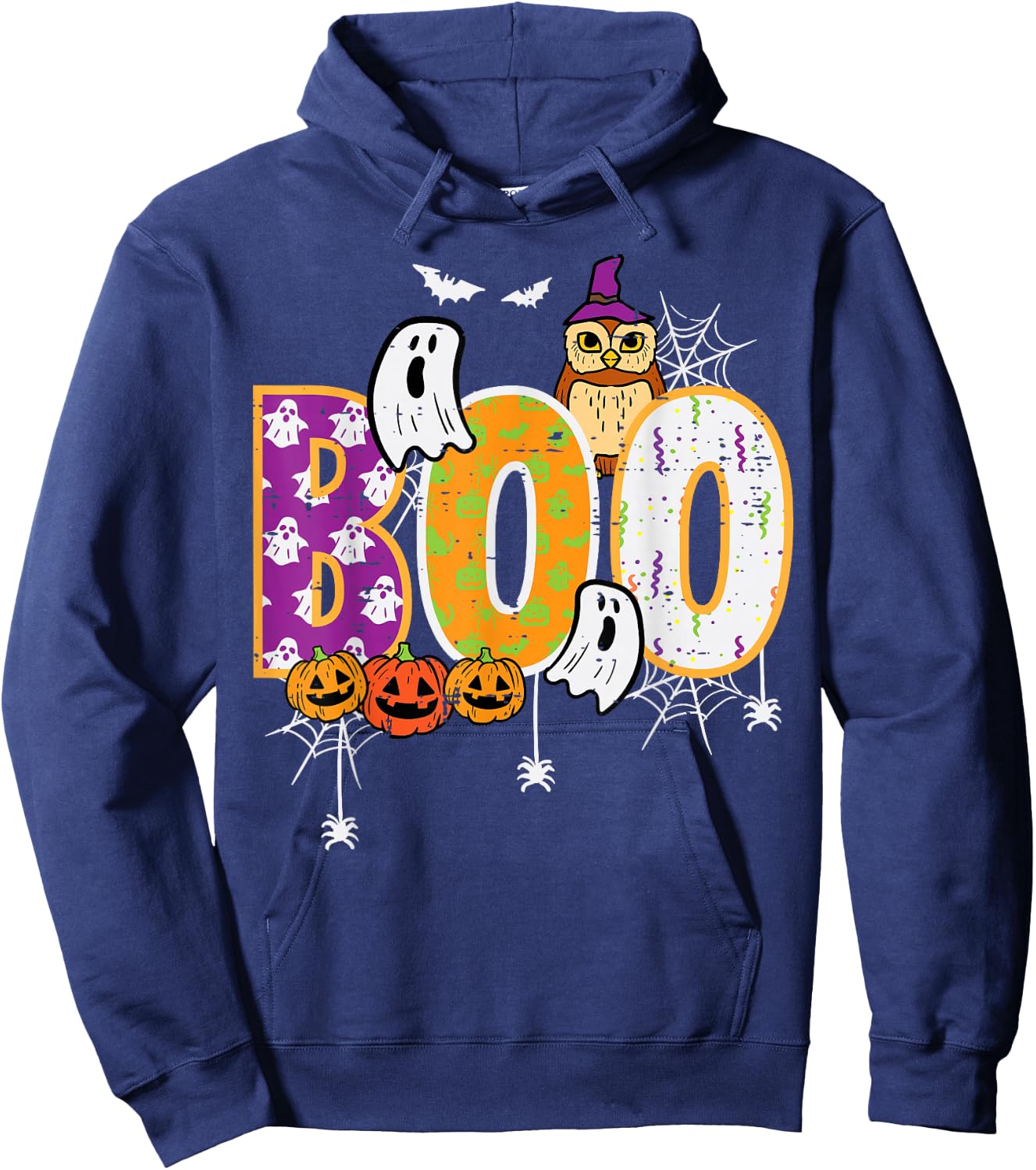 Halloween Boo Owl Cute Costume Boys Girls Kids Women Men Hoodie - Hoodie | Navy