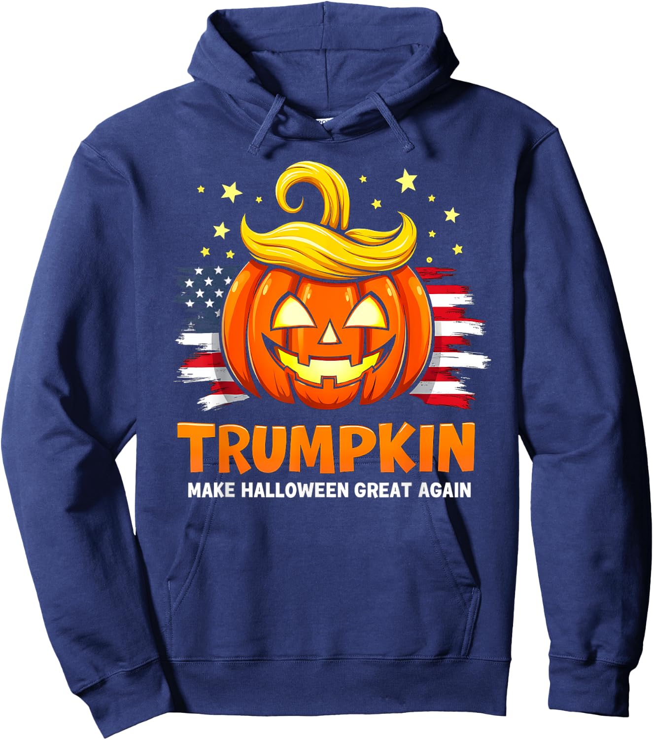 Trumpkin Make Halloween Great Again Funny Trumpkin Pumpkin Hoodie - Hoodie | Navy