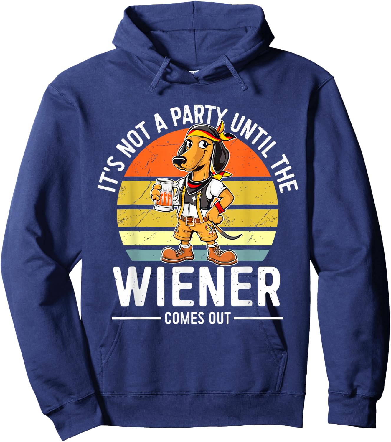 Dachshund Bavarian Bier Wiener Dog German Oktoberfest Hoodie - Hoodie | Navy