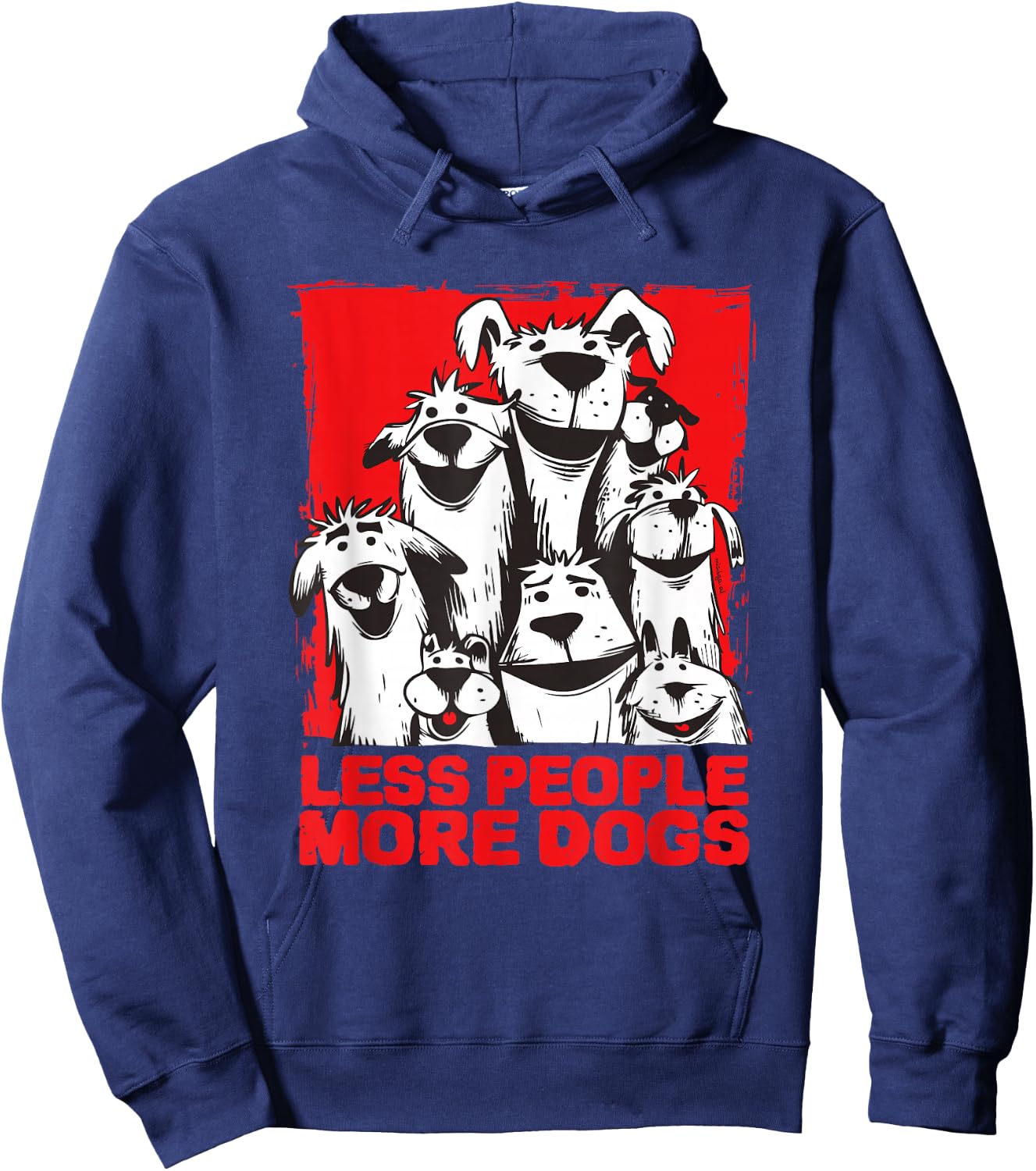 Fewer People More Dogs Dog Love Hoodie - Hoodie | Navy