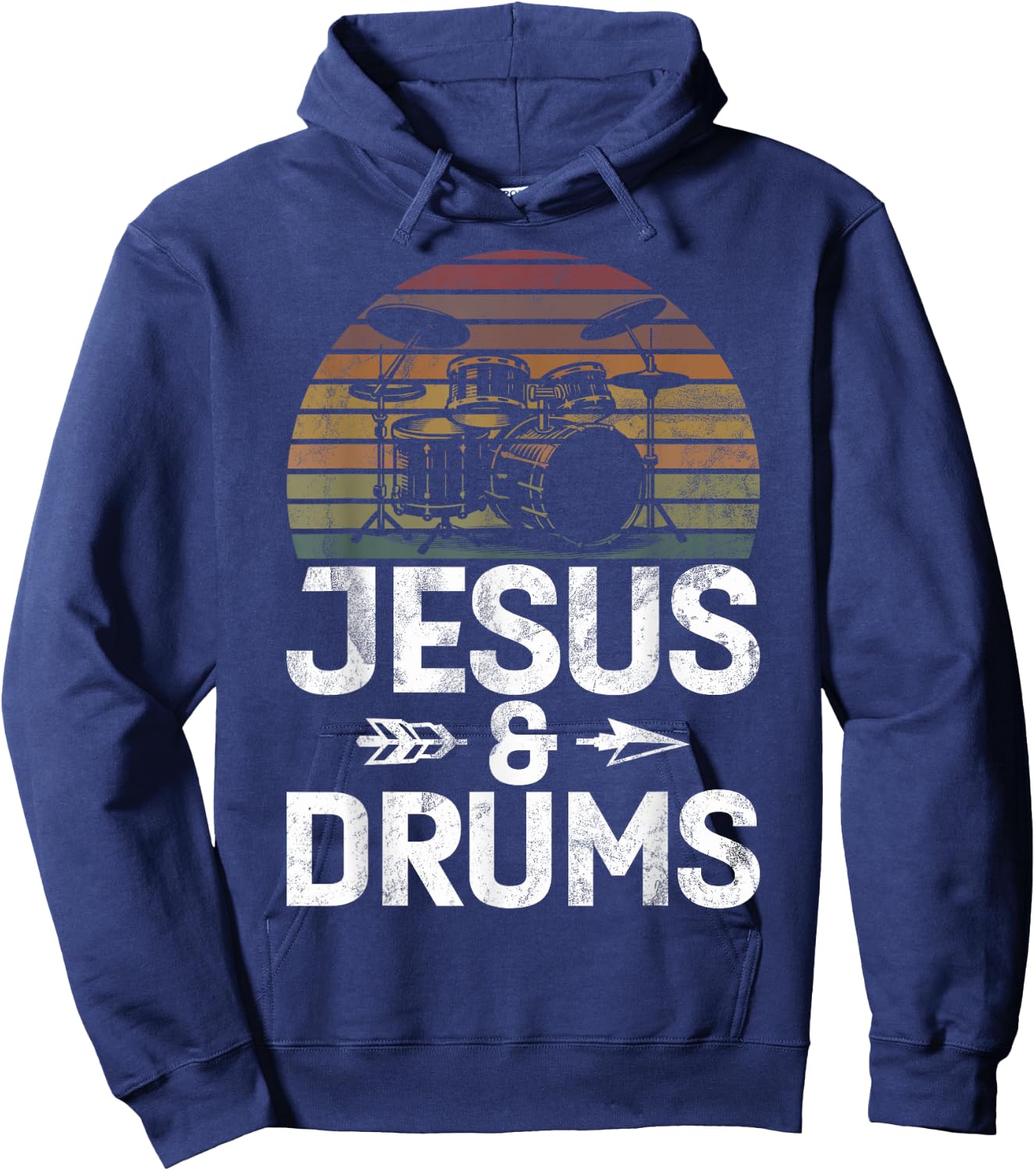 Christian Drummer Jesus Drums Drumsticks Faith Worship Hoodie - Hoodie | Navy