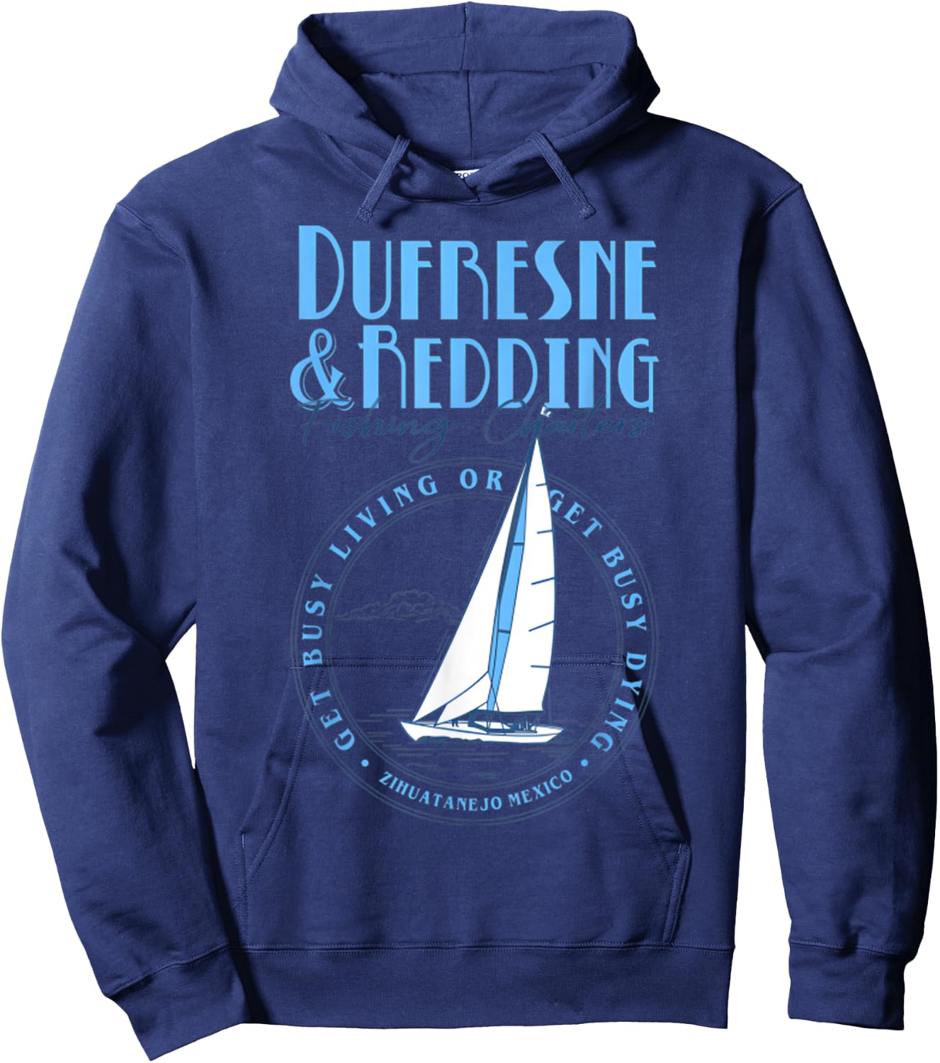 Retro Vintage Dufresne And Redding Fishing Charters Lover Hoodie - Hoodie | Navy