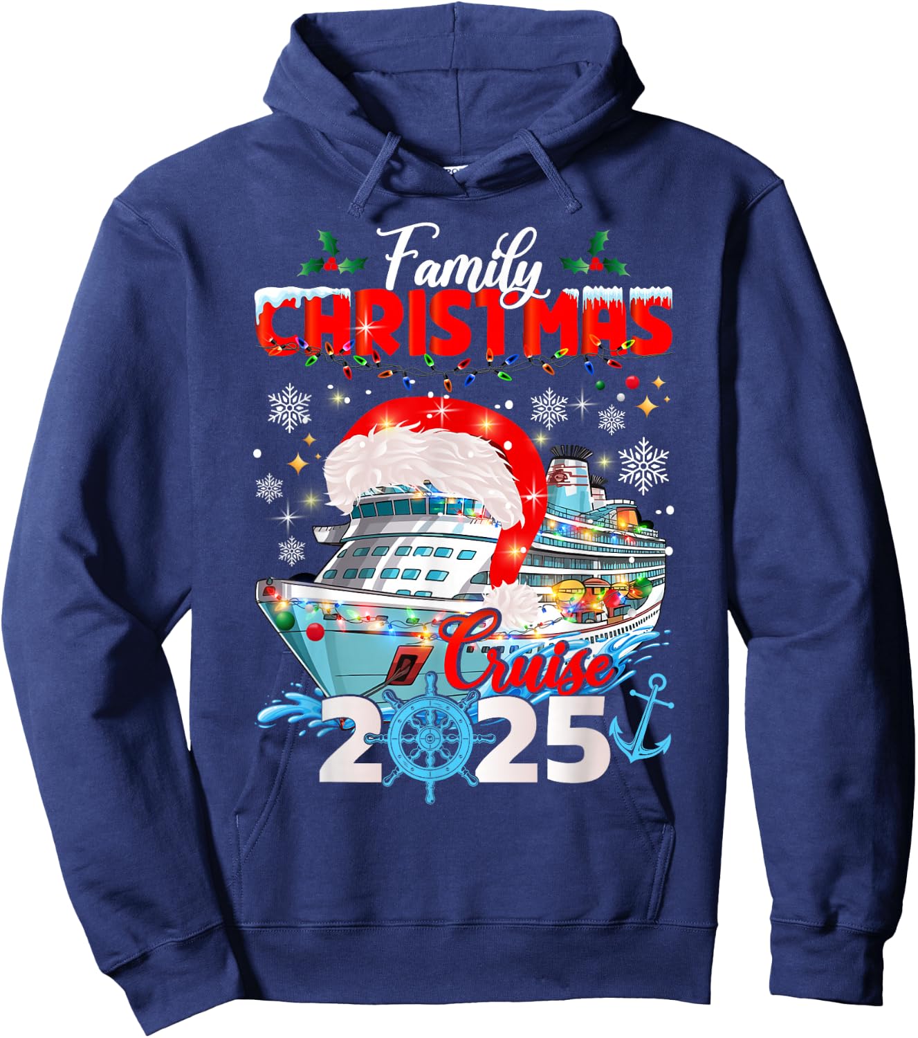 Family Christmas Cruise 2025 Winter Cruising Matching Hoodie - Hoodie | Navy