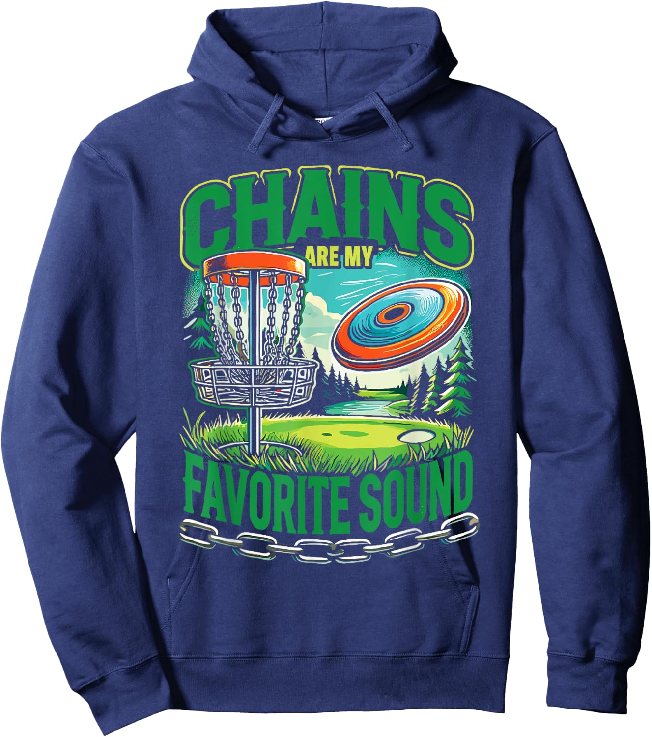 Flying Discc Frisbee Chains Are My Favorite Sound Disc Golf Hoodie - Hoodie | Navy