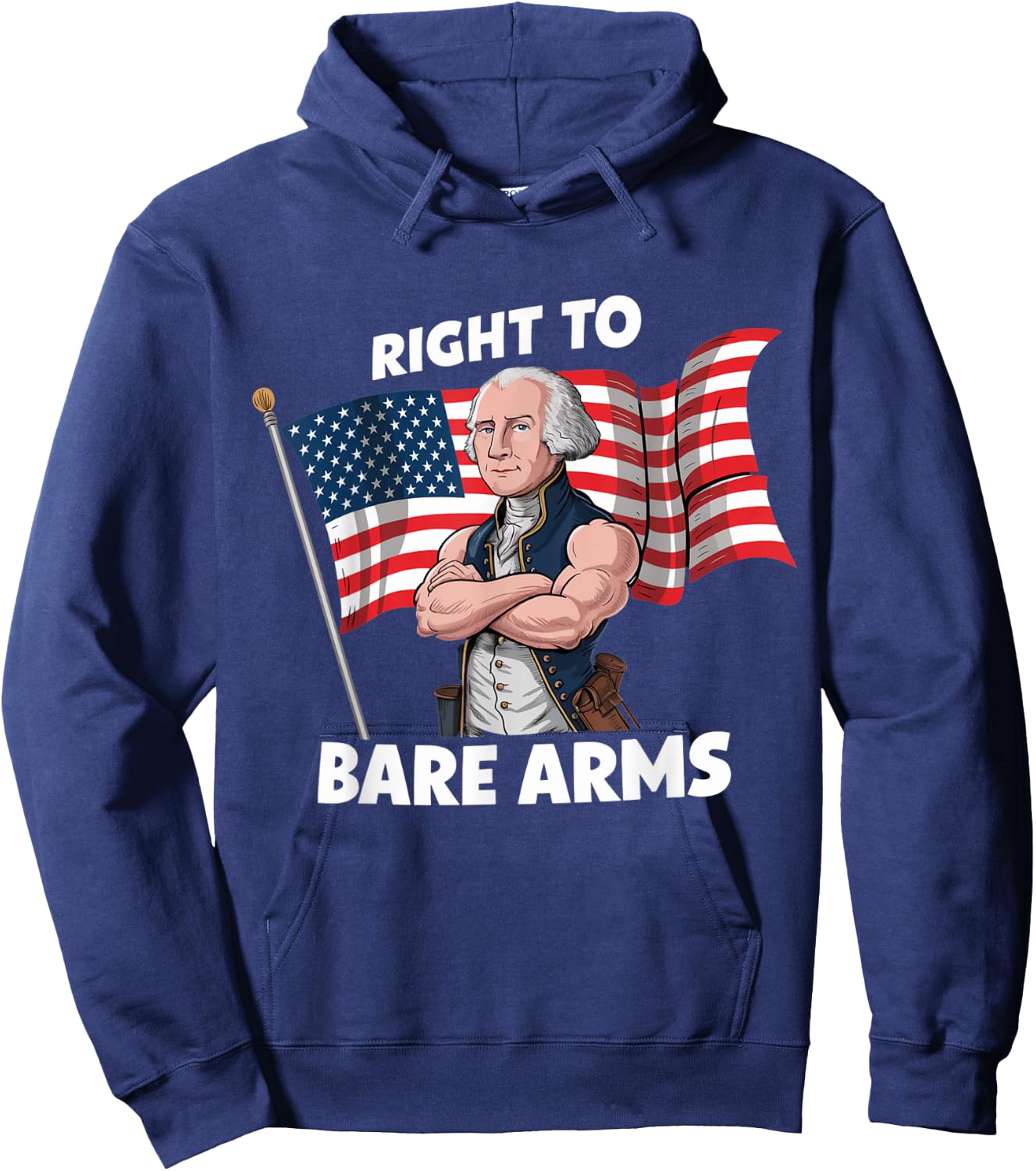 Right To Bare Arms - 4th of July Funny Gym Workout Hoodie - Hoodie | Navy