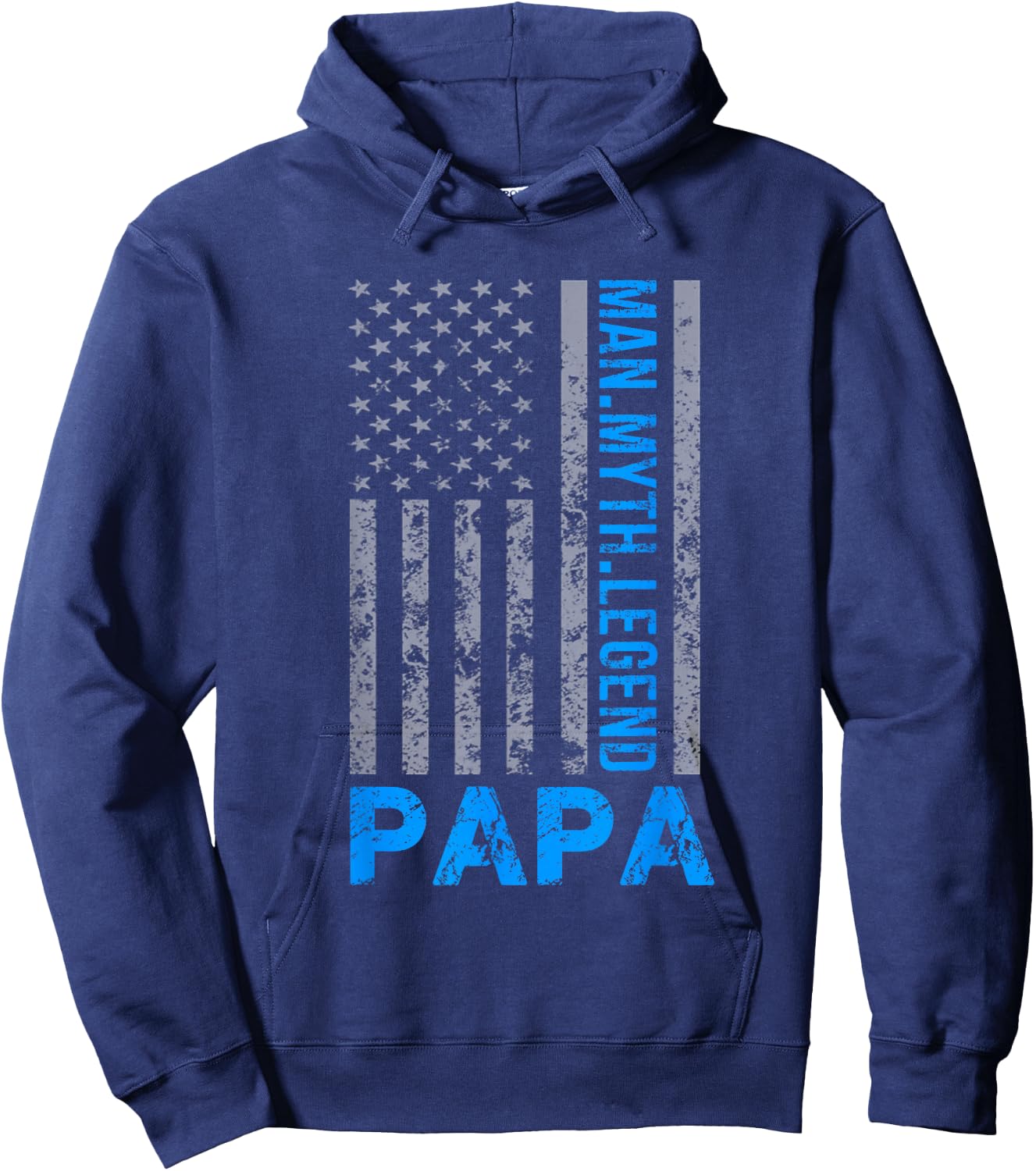 Papa American Flag Man Myth Legend Hoodie - Hoodie | Navy
