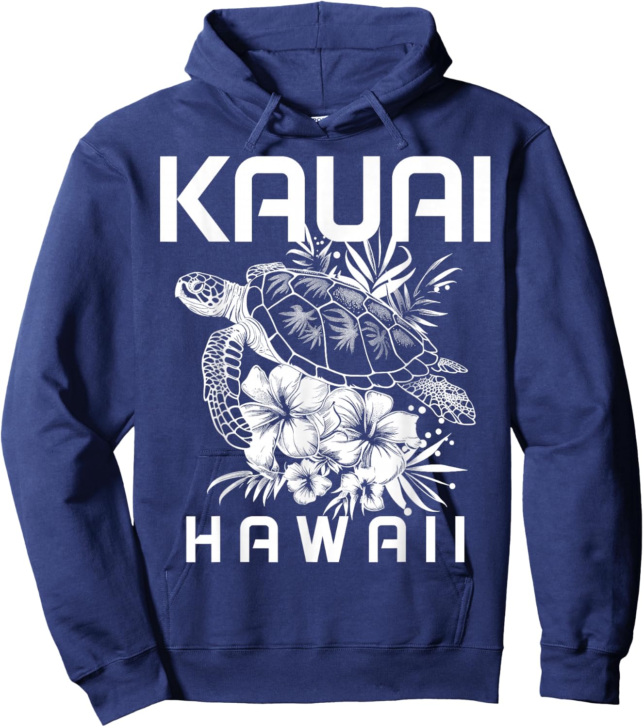 Kauai Hawaii Sea Turtle Hawaiian Surfer Souvenir Hoodie - Hoodie | Navy