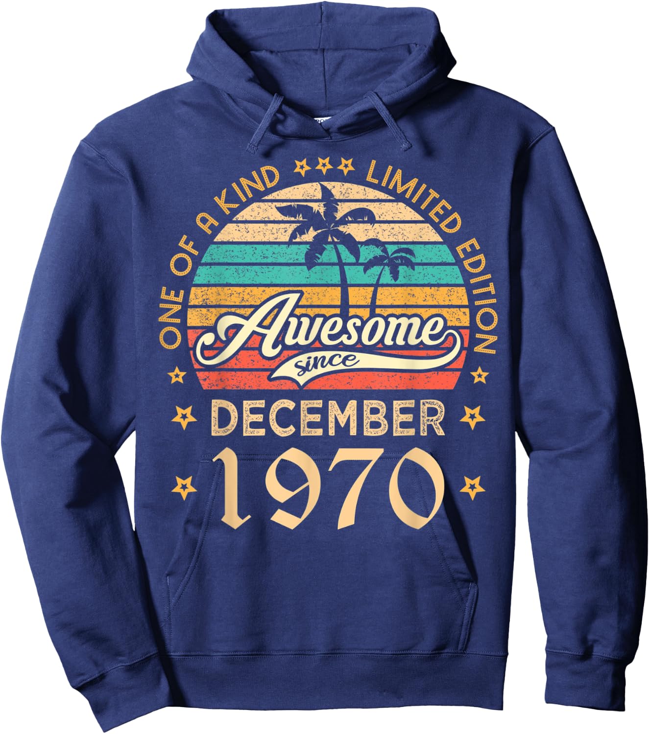 Awesome Since December 1970 Limited Edition Vintage Birthday Hoodie - Hoodie | Navy