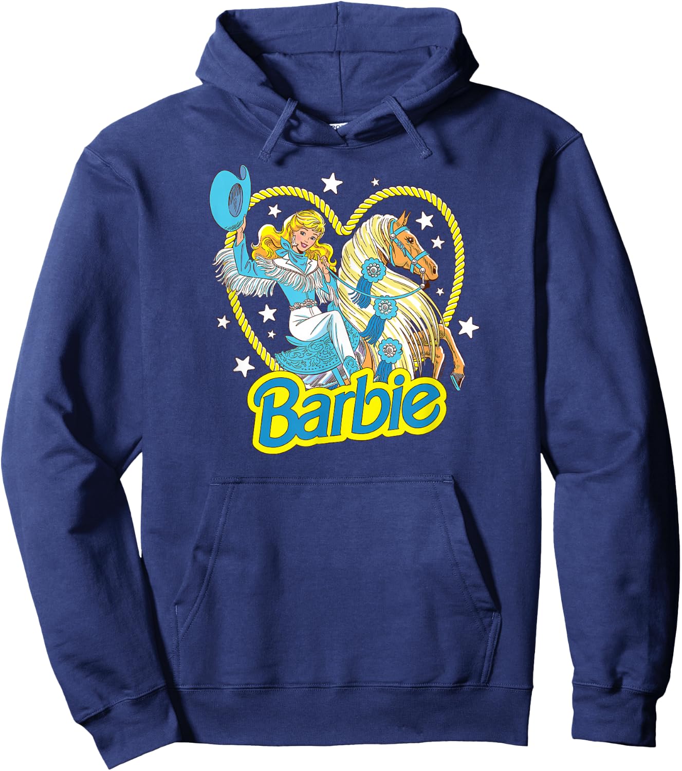 Barbie - Retro Western Cowgirl With Horse And Heart Hoodie - Hoodie | Navy