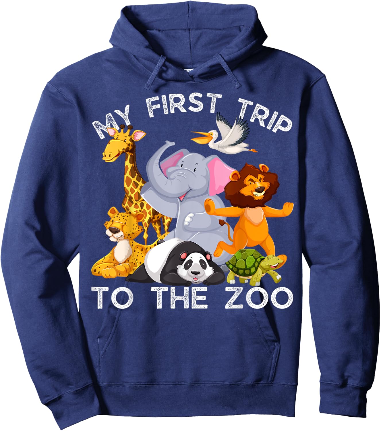 My First Trip Wild and Zoo Safari Jungle Birthday Party Hoodie - Hoodie | Navy