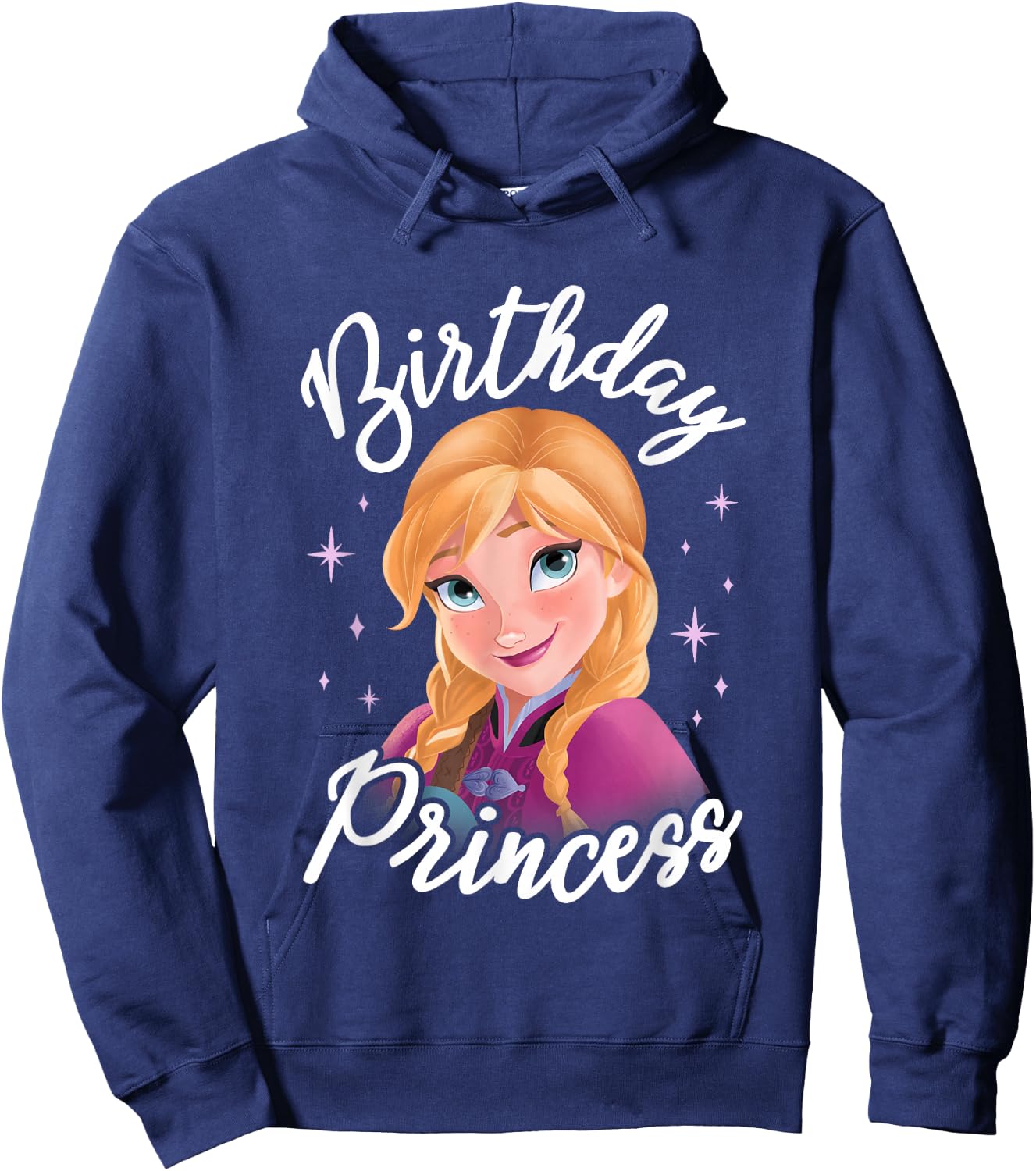 Disney Frozen Birthday Princess Cute Anna Big Chest Portrait Hoodie - Hoodie | Navy