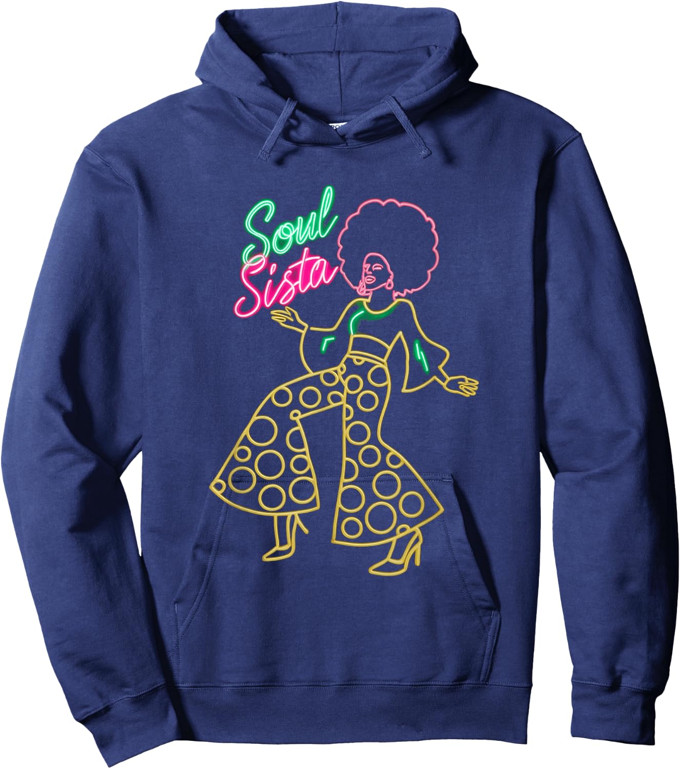 Soul Sista Afro 70s Soul Music Retro Disco Black Funk Lovers Hoodie - Hoodie | Navy