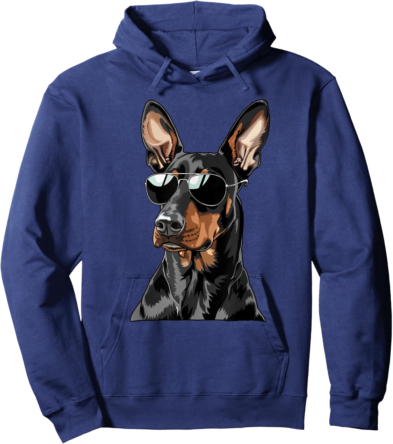 Doberman Pinscher Dog Sunglasses Hoodie - Hoodie | Navy