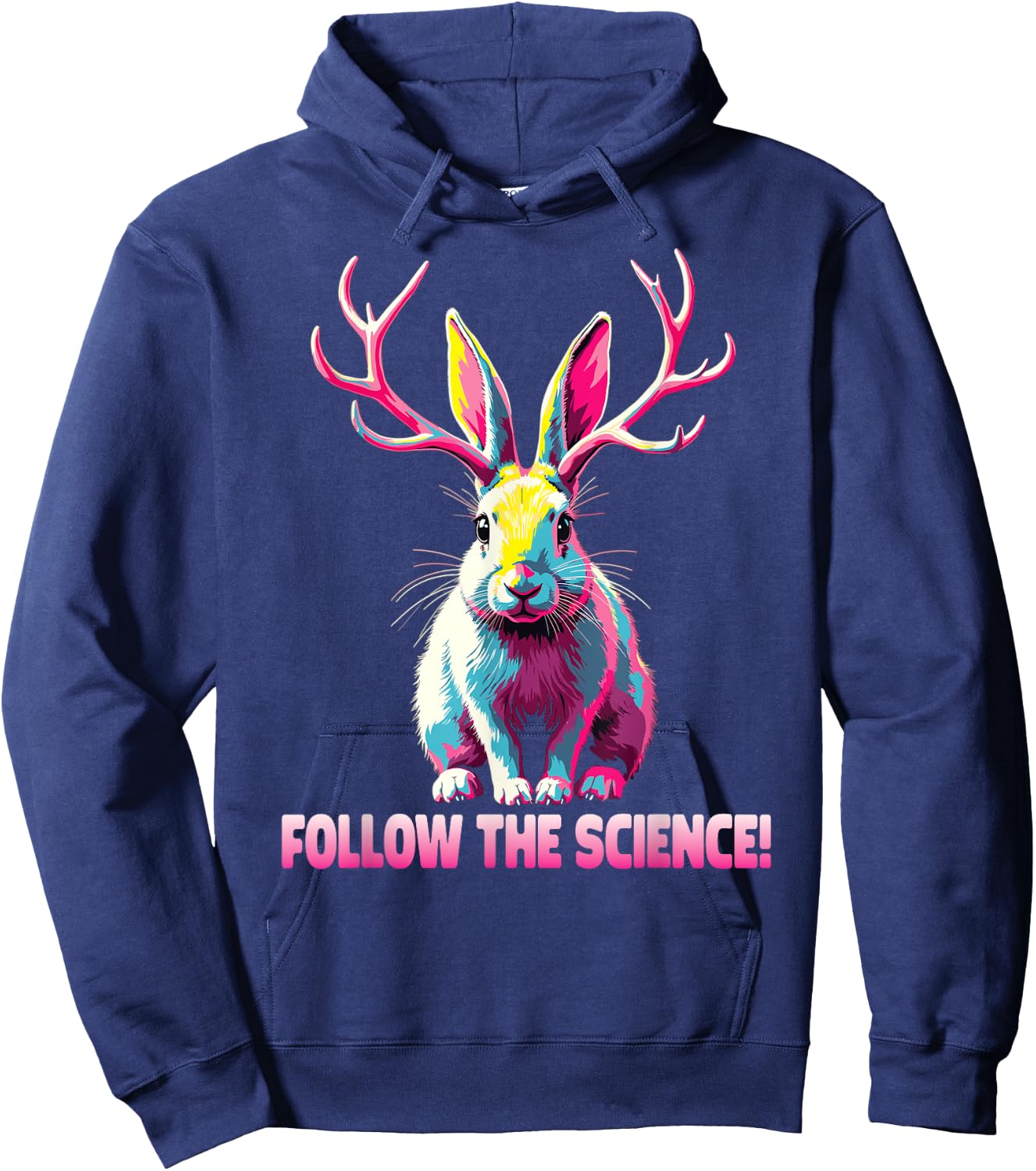 Jackalope Funny Cryptid Mythical Rabbit Hoodie - Hoodie | Navy
