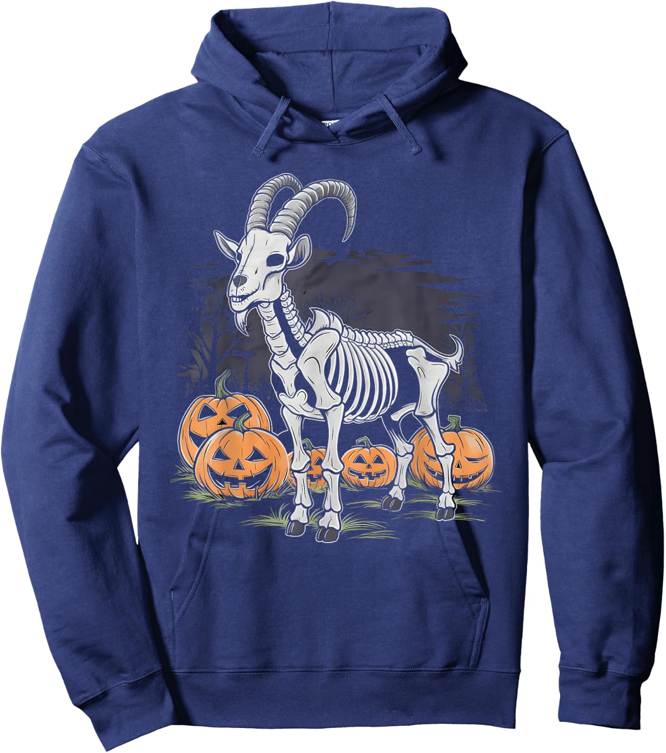 Spooky Goat Skeleton Halloween Creepy Gothic Funny Halloween Hoodie - Hoodie | Navy