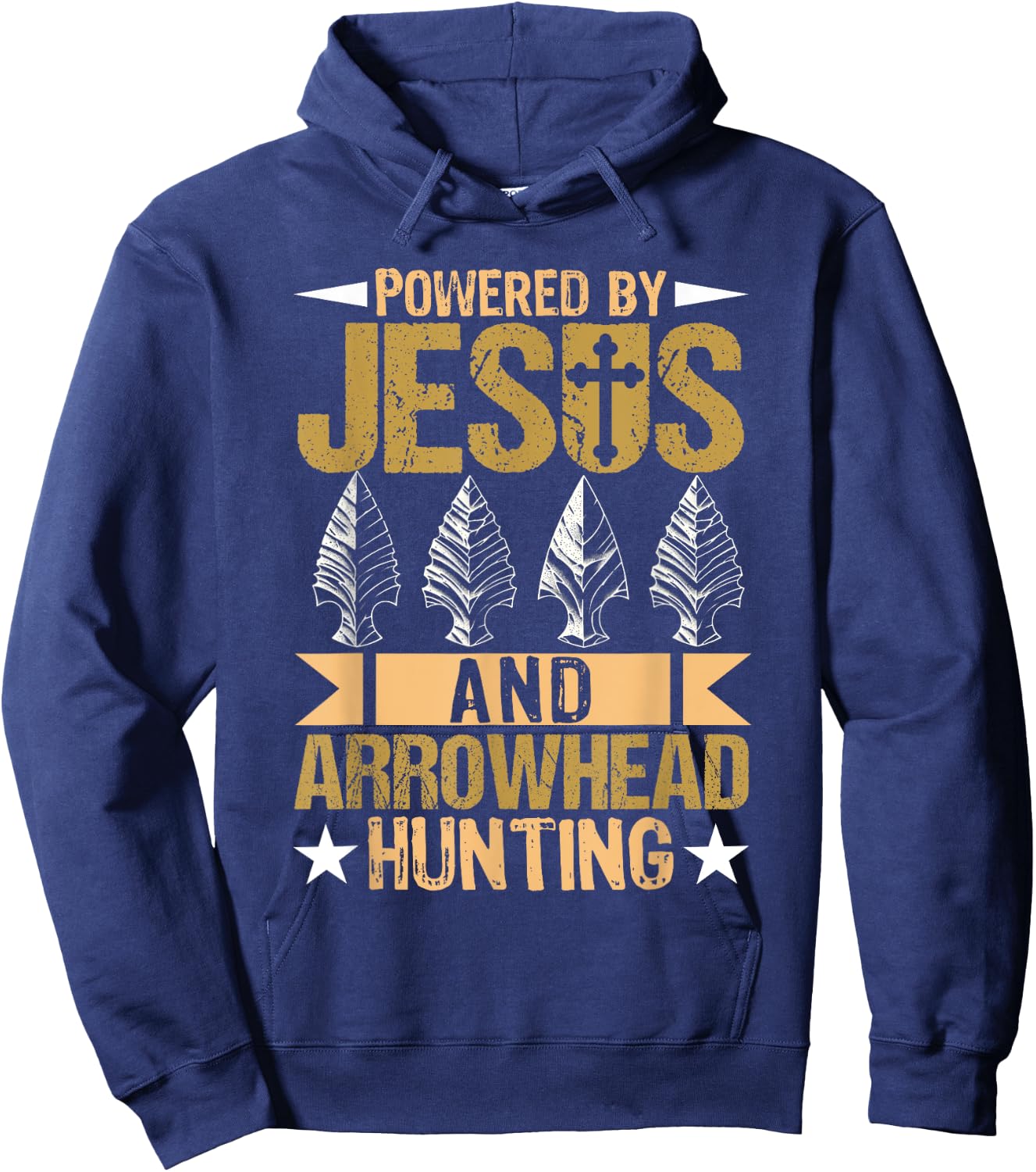 Funny Arrowhead Hunting Shirt Jesus Arrowhead Collector Hoodie - Hoodie | Navy