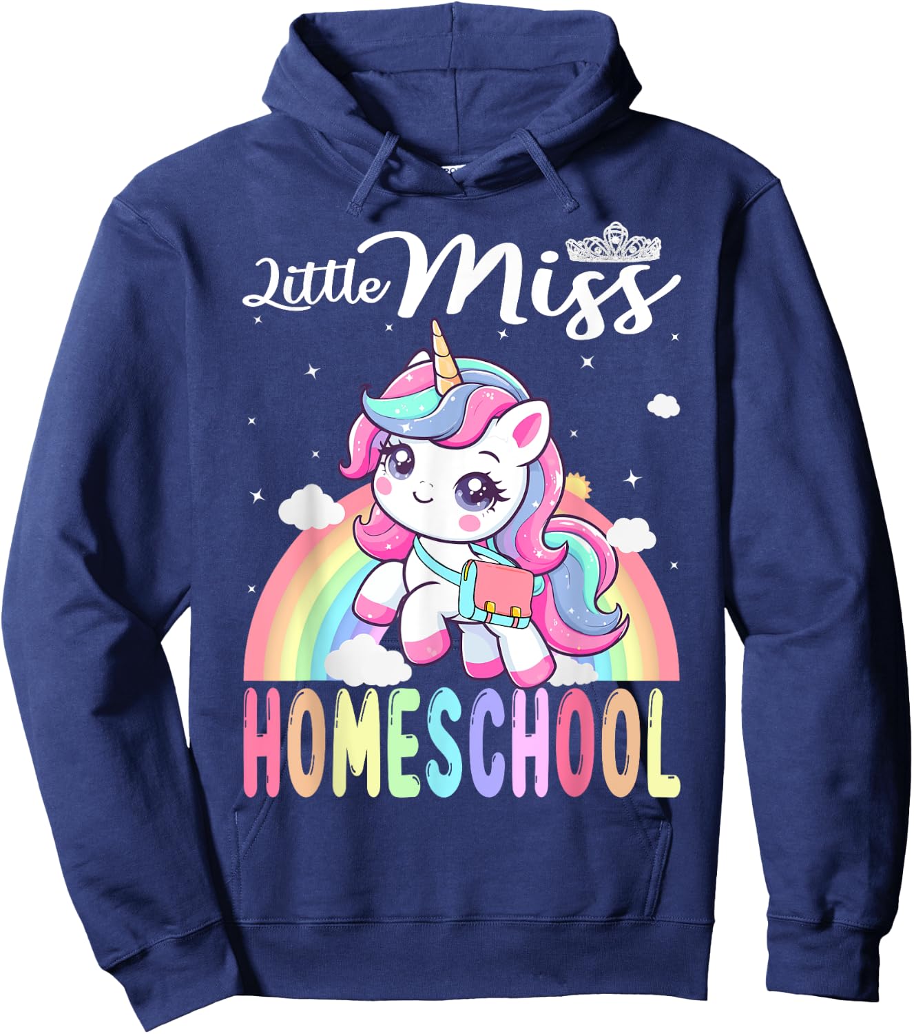 Little Miss Homeschool Back To School Girls Homeschool Hoodie - Hoodie | Navy