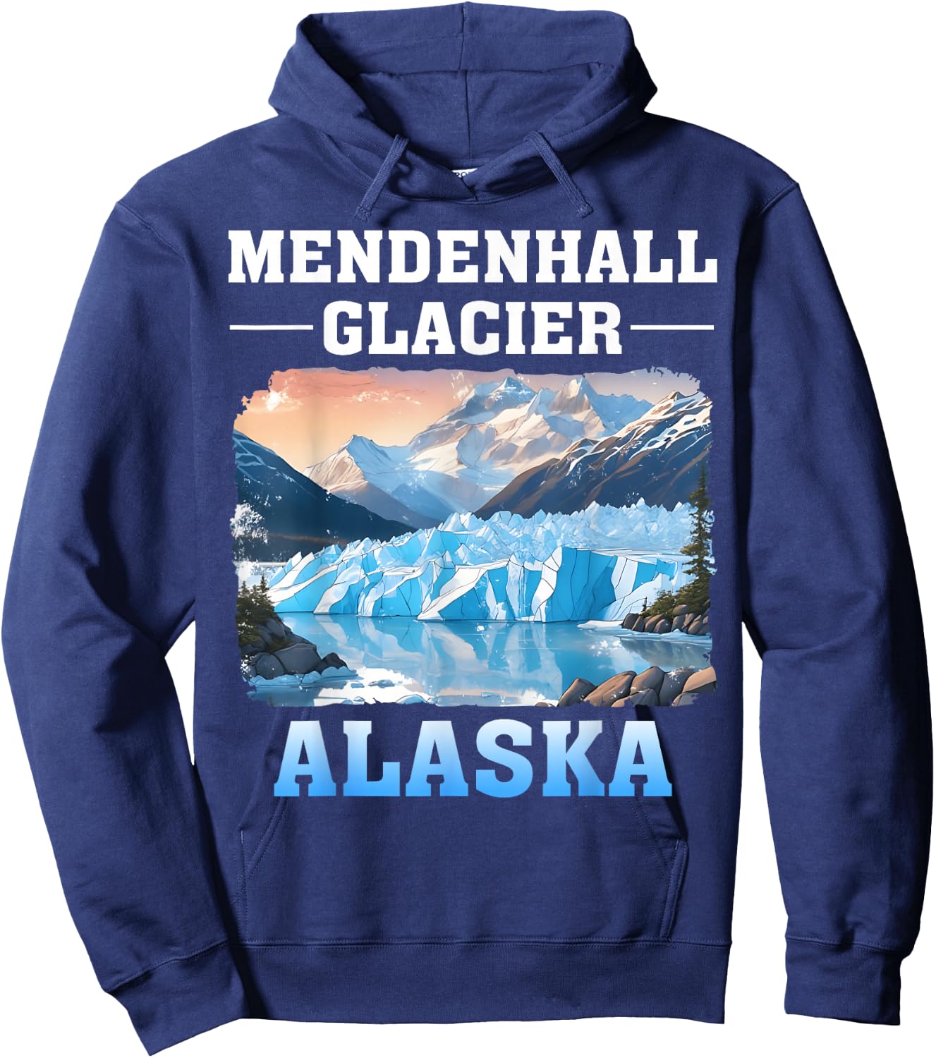Mendenhall Glacier Alaska Outdoor Hiking Camping Hoodie - Hoodie | Navy