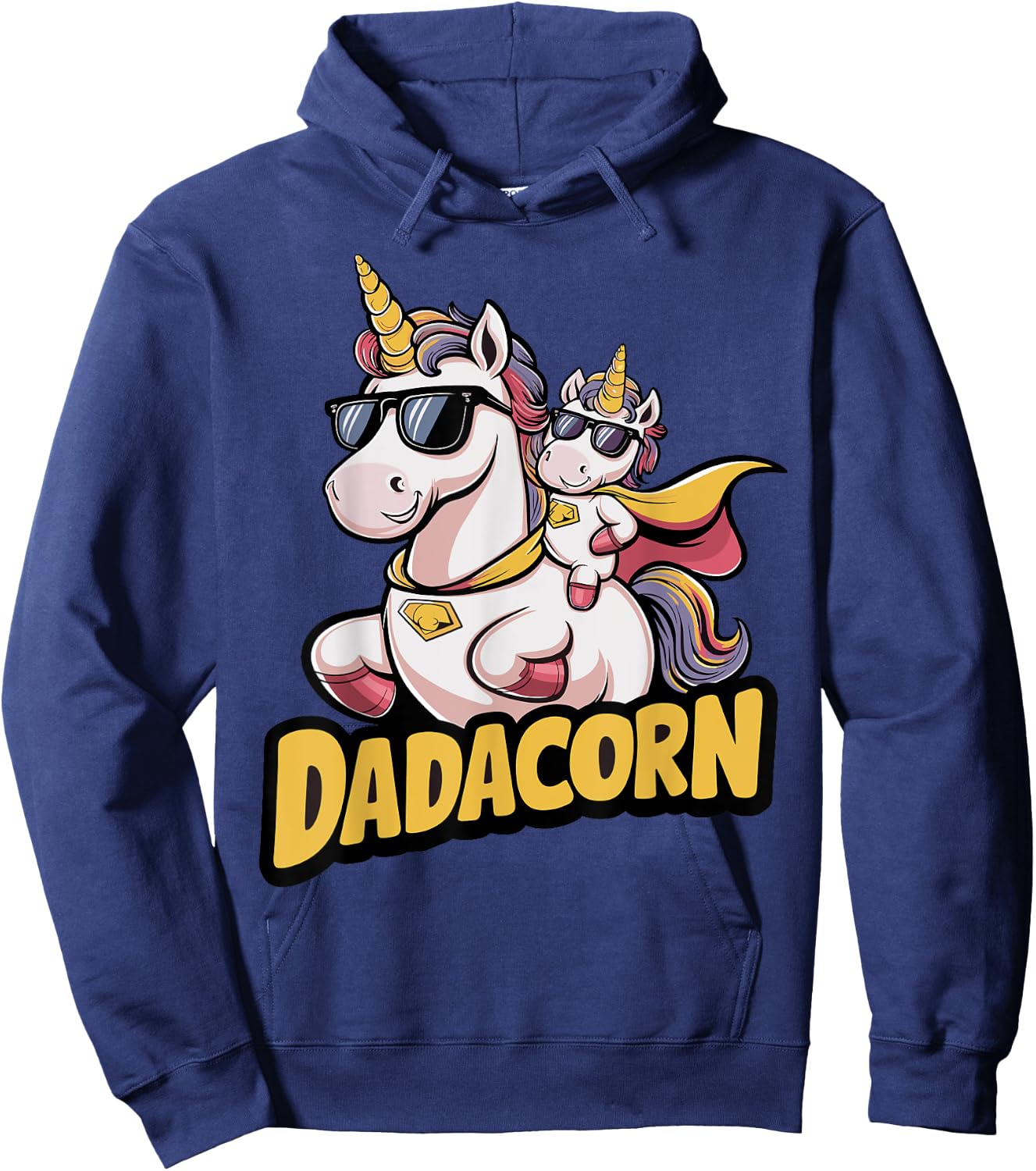 Dadacorn Unicorn Dad and Kid - Best Father's Day Funny Hoodie - Hoodie | Navy