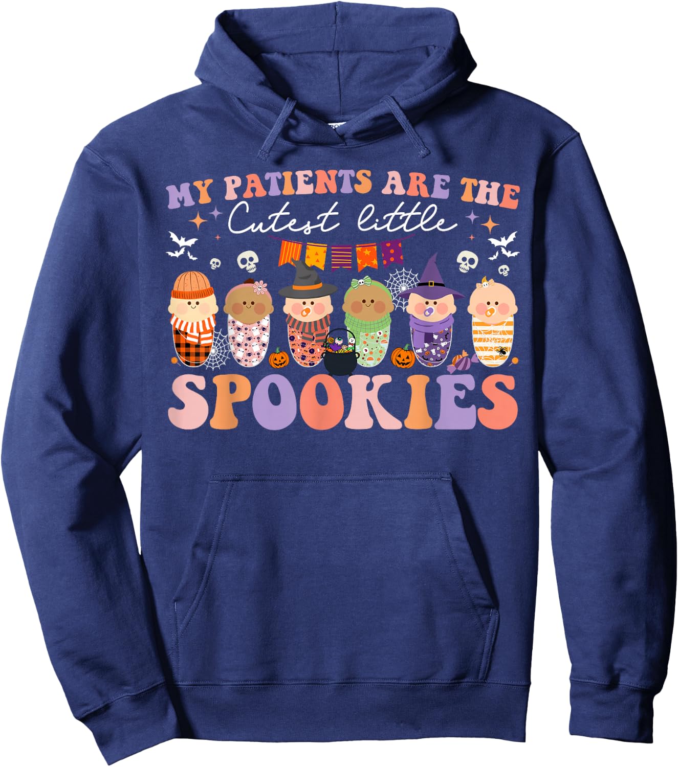 My Patients Are Cutest Spooky L&D NICU Mother Baby Halloween Hoodie - Hoodie | Navy