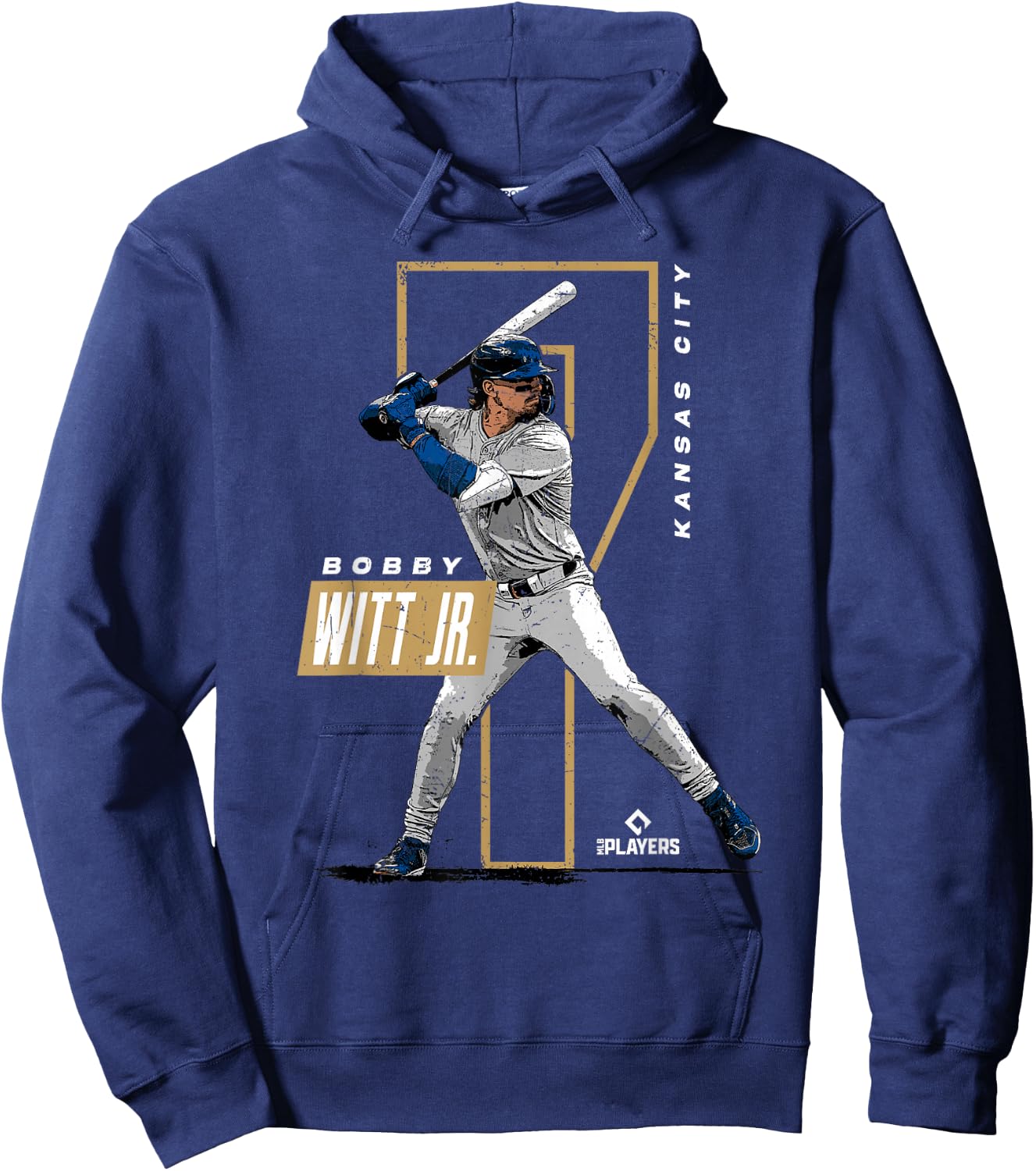 Bobby Witt Jr. | Kansas City Baseball Players | MLBWIT3002 Hoodie - Hoodie | Navy