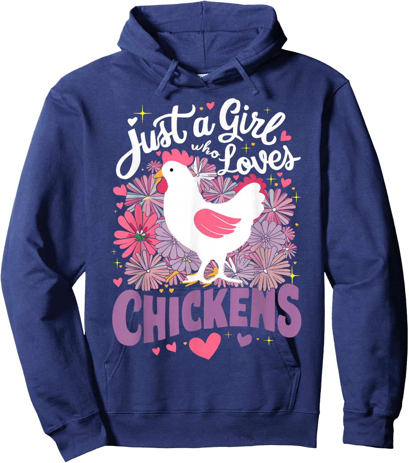 Just A Girl Who Loves Chickens Chicken Hoodie - Hoodie | Navy