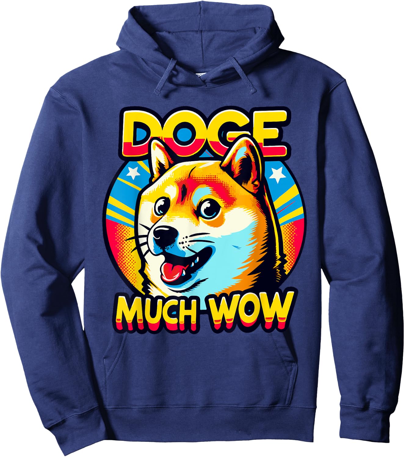 Meme Culture Doge Much Wow Vibrant Dog Lover Hoodie - Hoodie | Navy