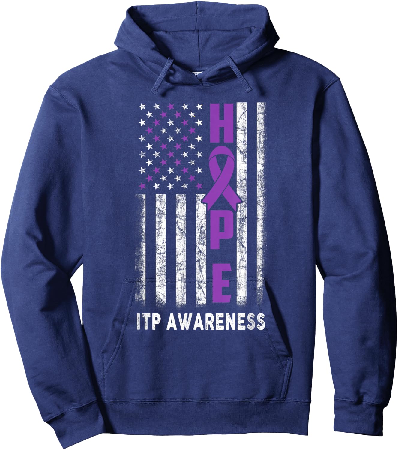 ITP Awareness Hope Flag ITP Warrior Hoodie - Hoodie | Navy