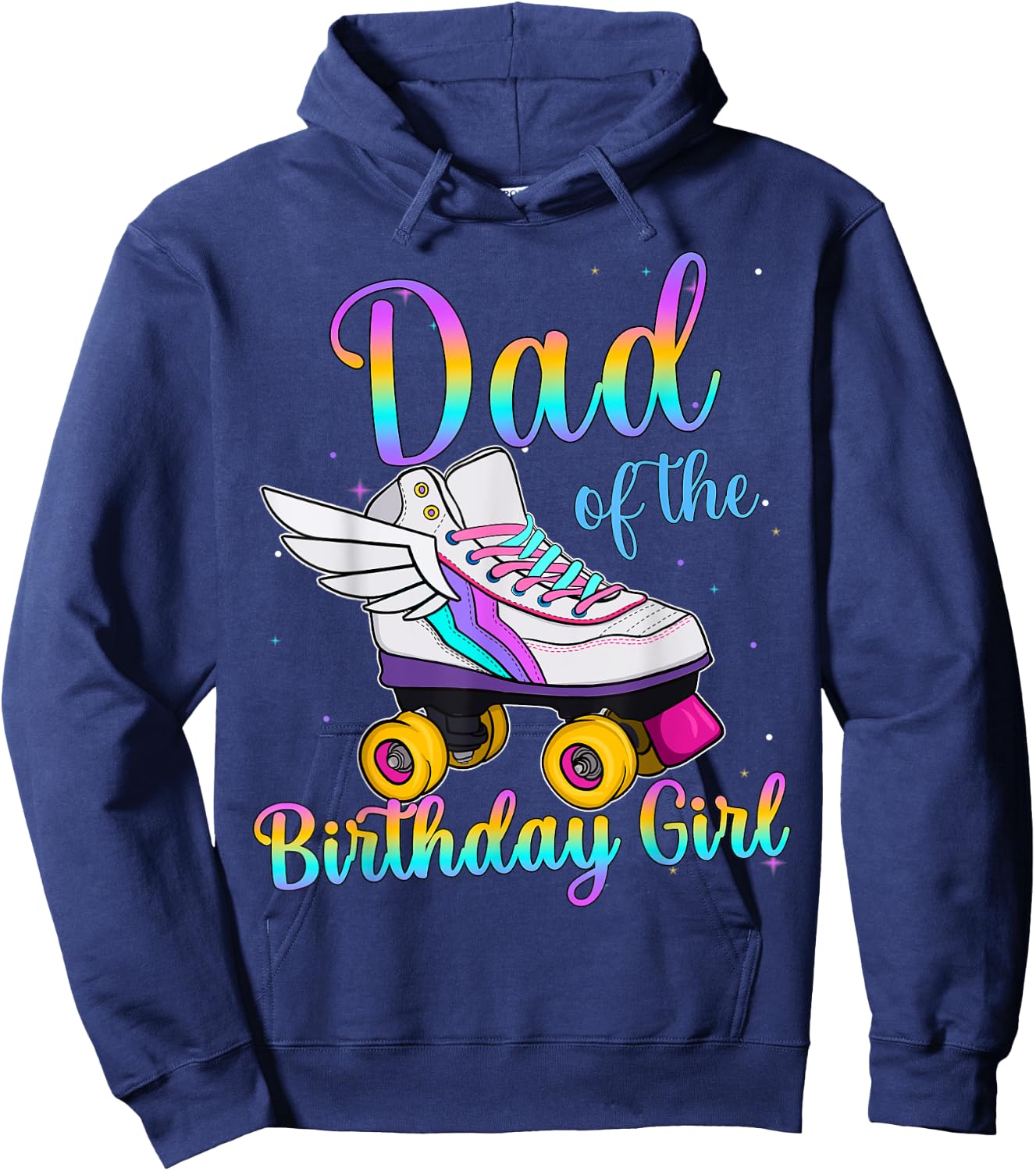Dad of the Birthday girl Rolling skate Family Party Hoodie - Hoodie | Navy