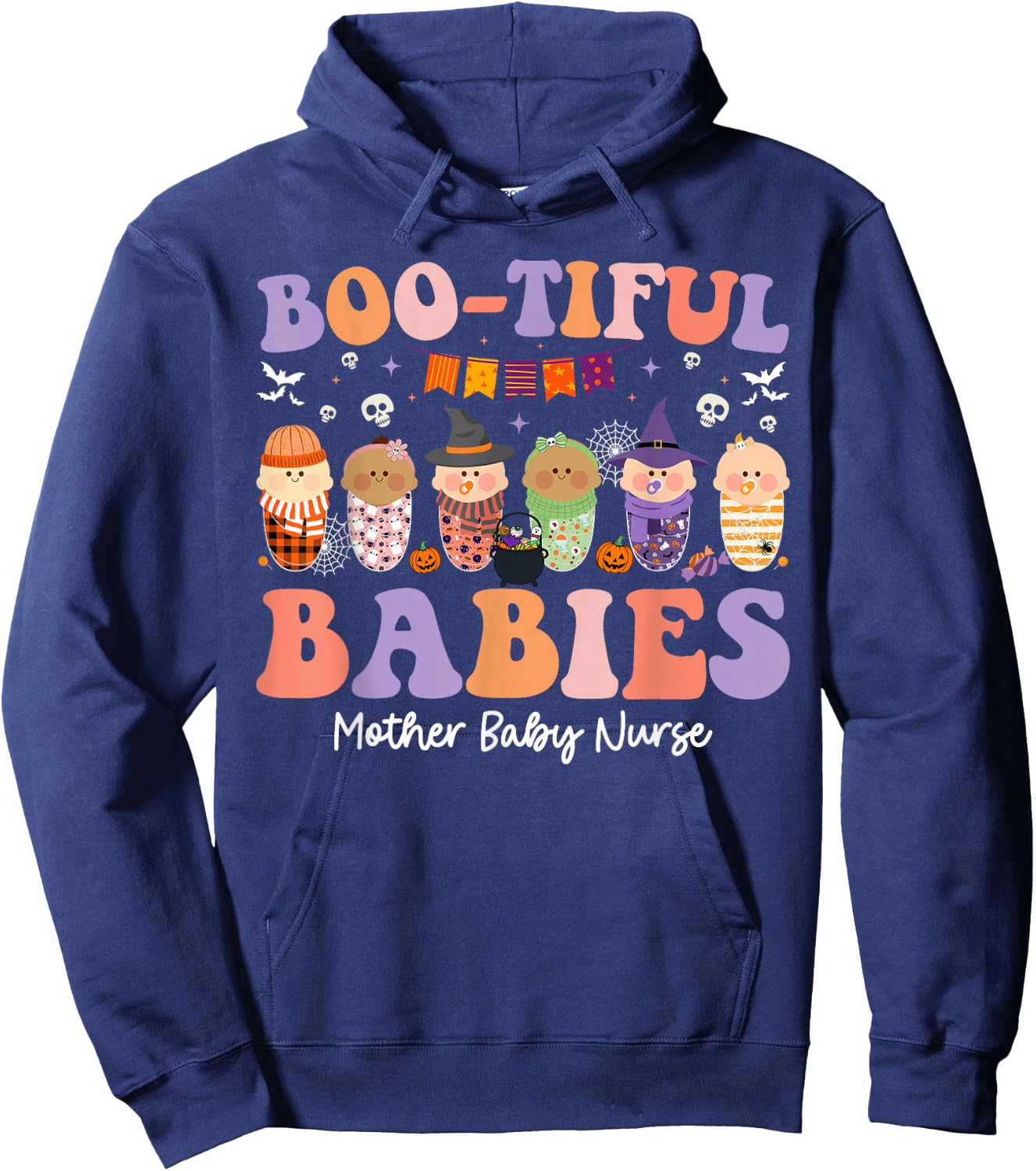 Bootiful Babies Mother Baby Nurse Spooky Halloween Hoodie - Hoodie | Navy