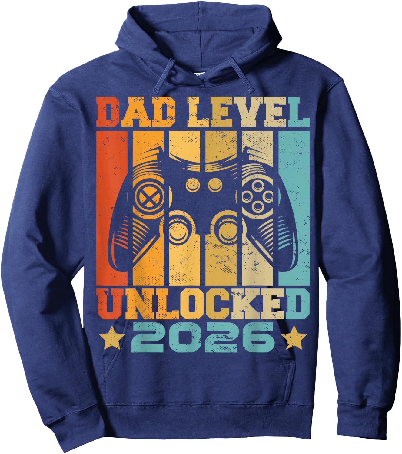 Dad Level Unlocked 2026 Baby Announcement Daddy Gaming Hoodie - Hoodie | Navy