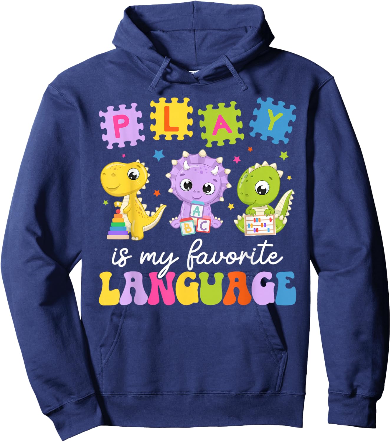 Groovy Pediatric Speech Language Pathologist Pediatric SLP Hoodie - Hoodie | Navy