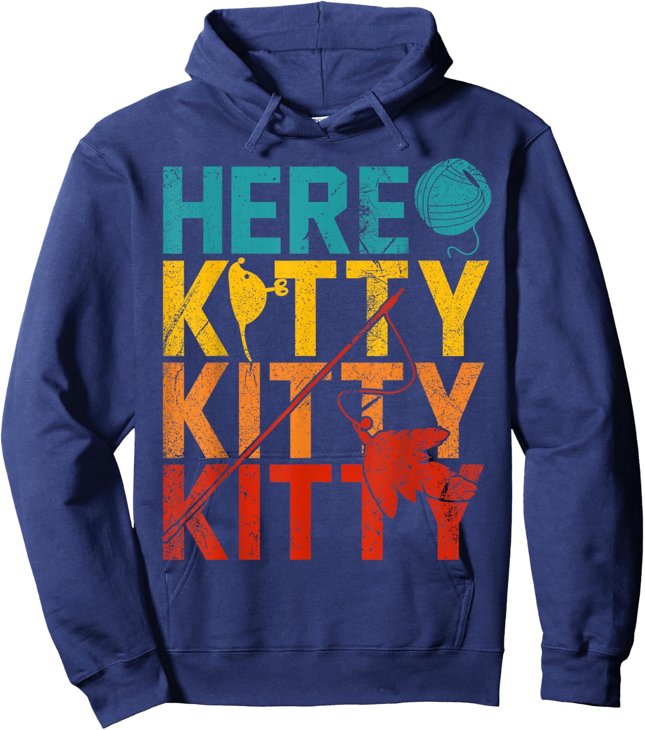 Here Kitty Kitty Kitty Hoodie - Hoodie | Navy