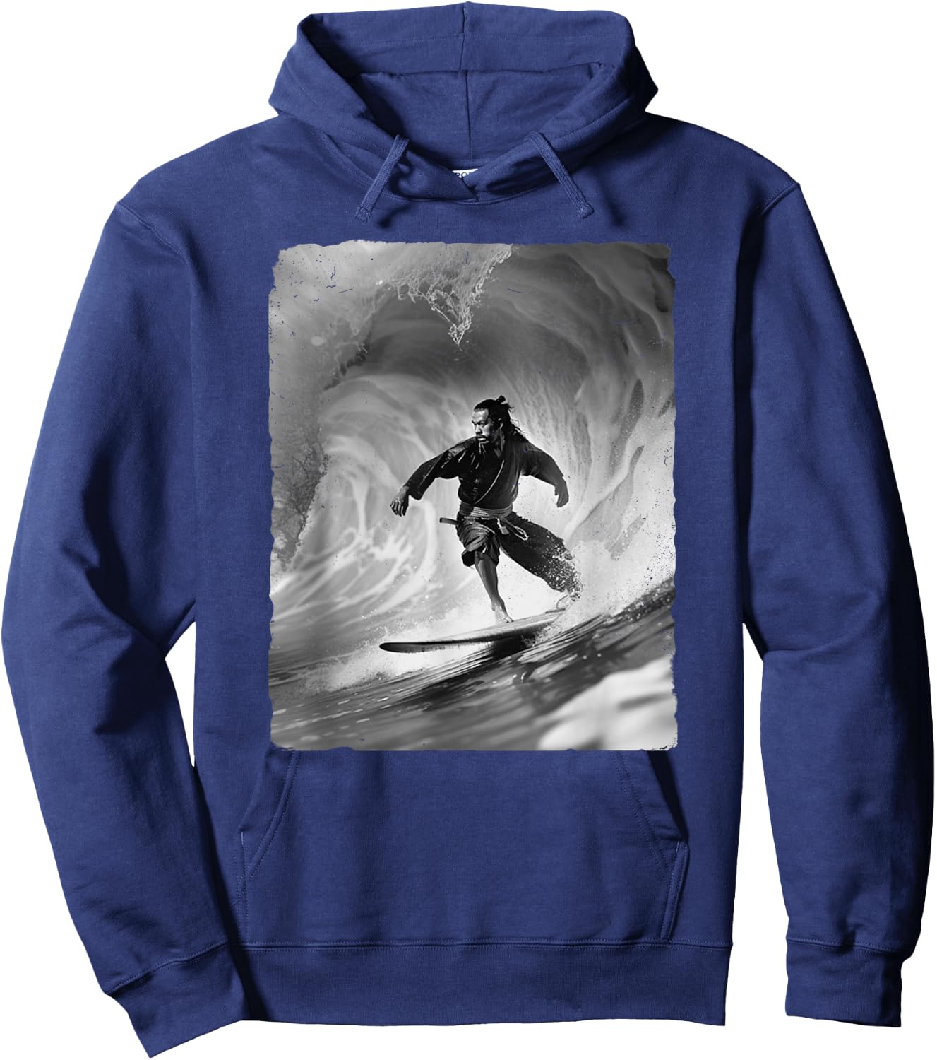 Samurai Surfing Ninja Surf Wave Japanese Summer Awesome Fun Women Kids Hoodie - Hoodie | Navy