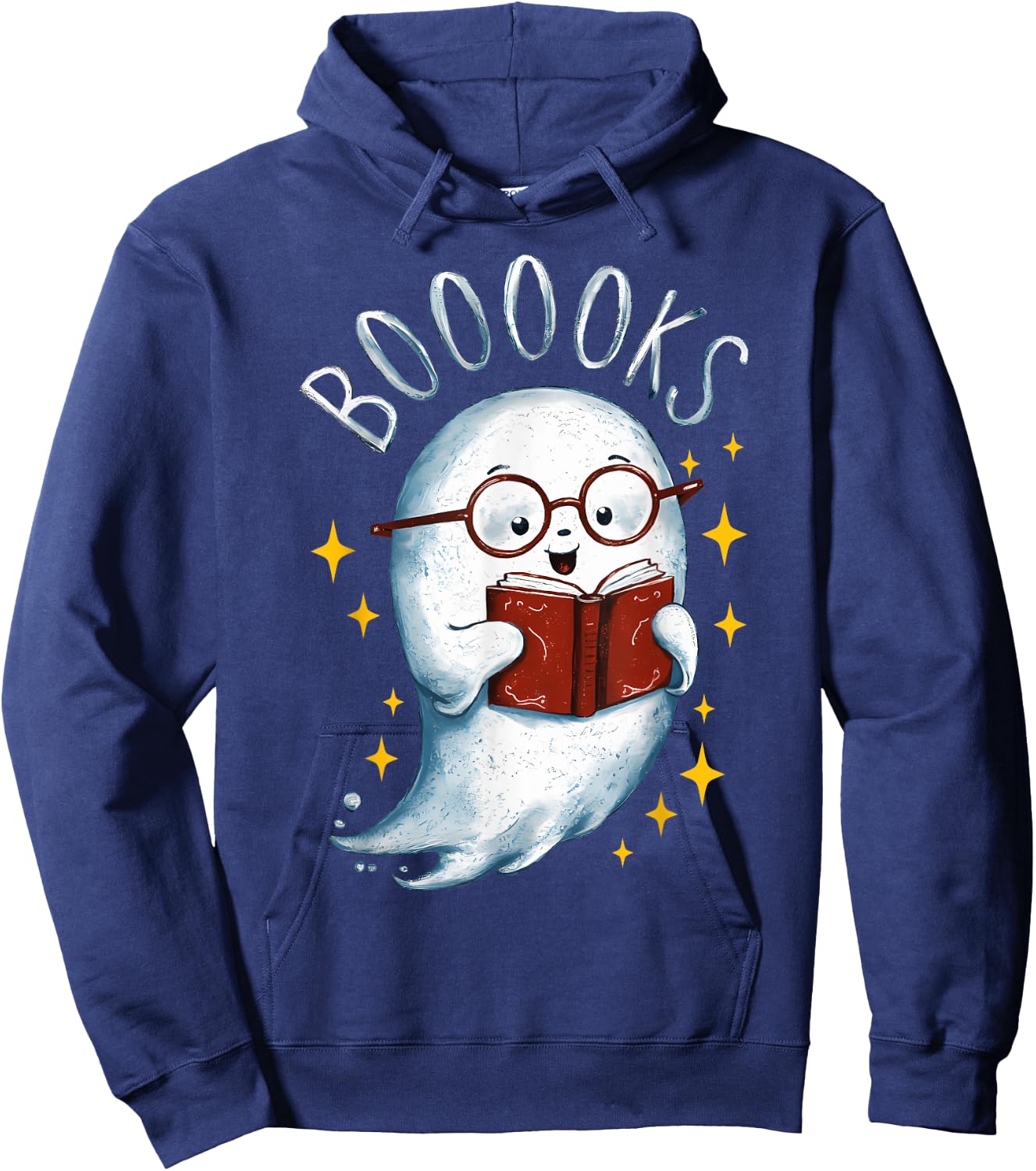 Booooks Ghost Funny Halloween Teacher Book Library Reading Hoodie - Hoodie | Navy