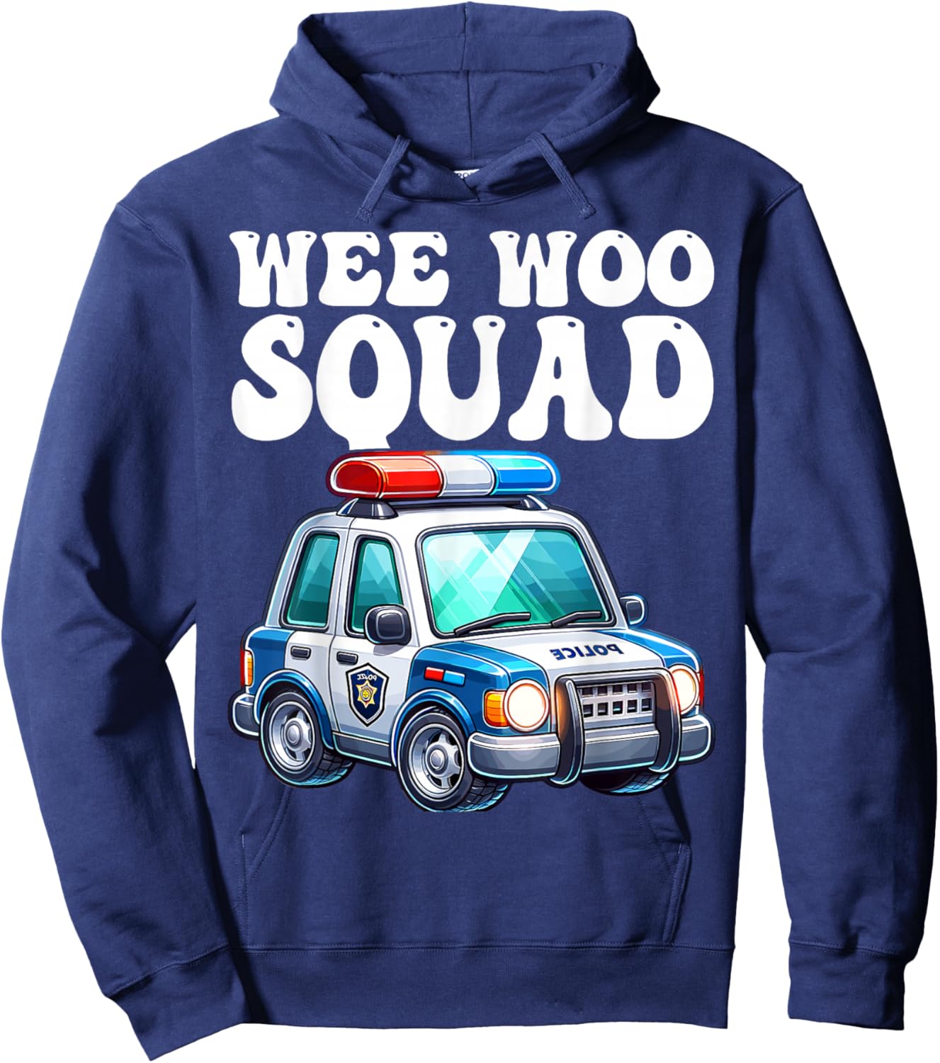 funny Wee Woo Squad Kids boys girls Police Car Theme Hoodie - Hoodie | Navy