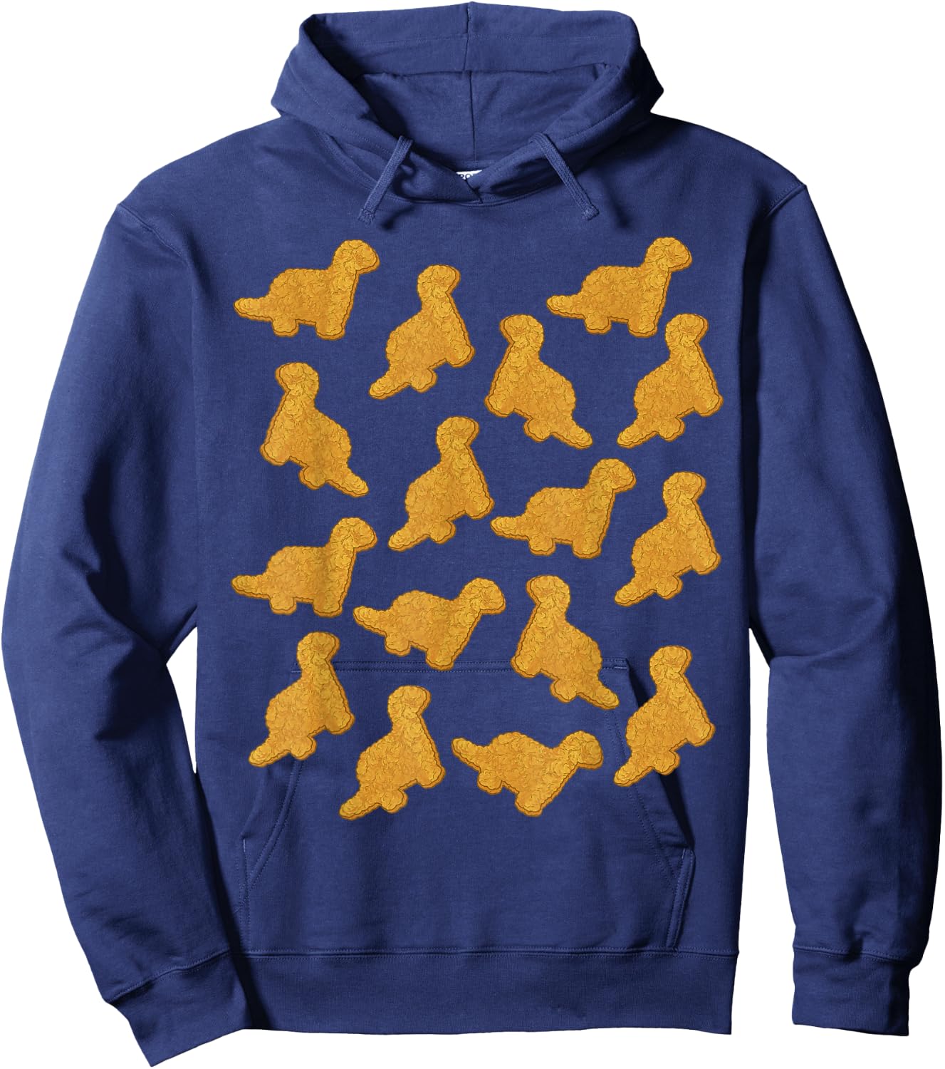 Dino Chicken Nugget Pattern T-Rex Dinosaur Nugget Hoodie - Hoodie | Navy
