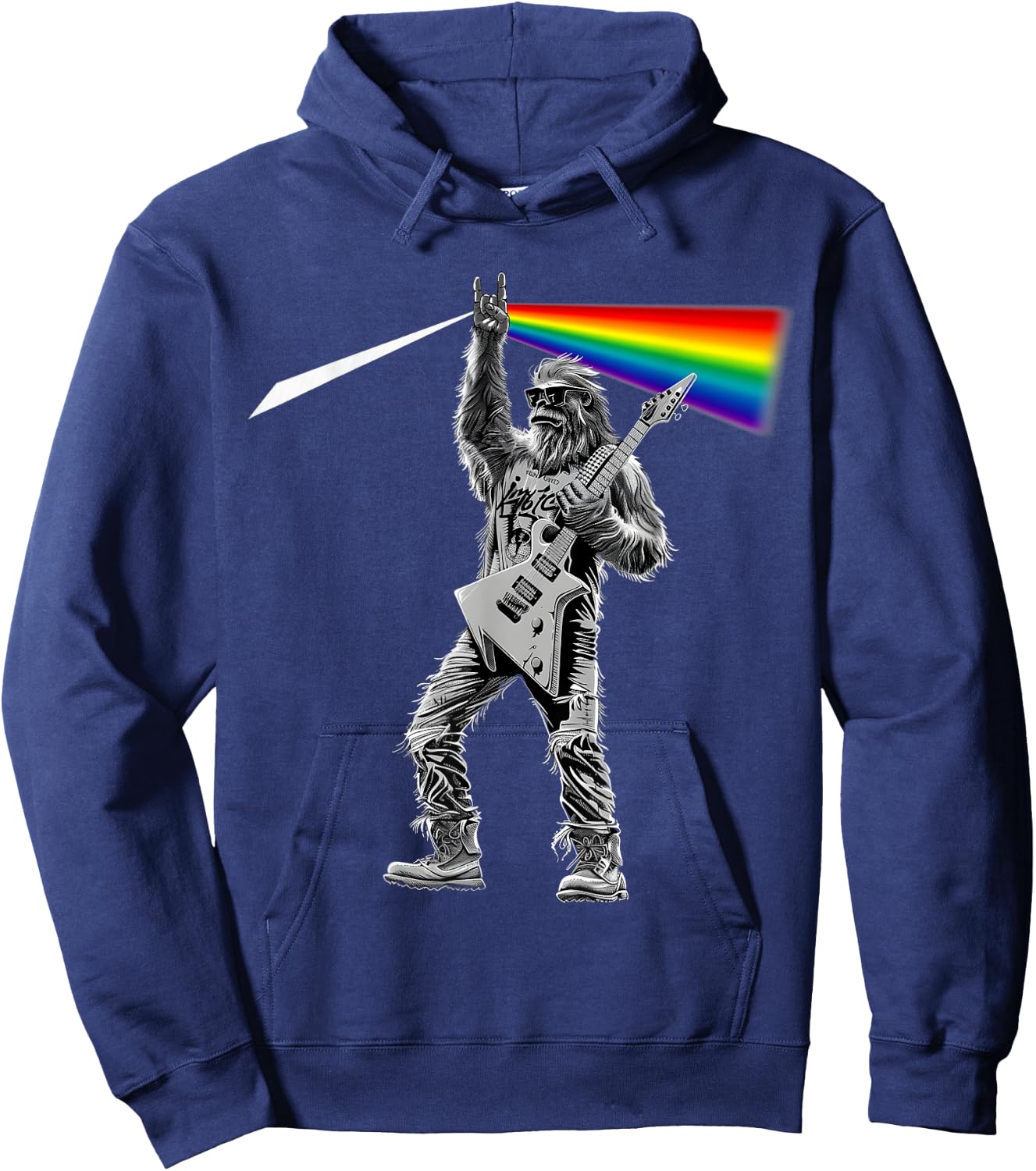 Funny Bigfoot Rock Music Gift Men Kids Women Funny Bigfoot Hoodie - Hoodie | Navy