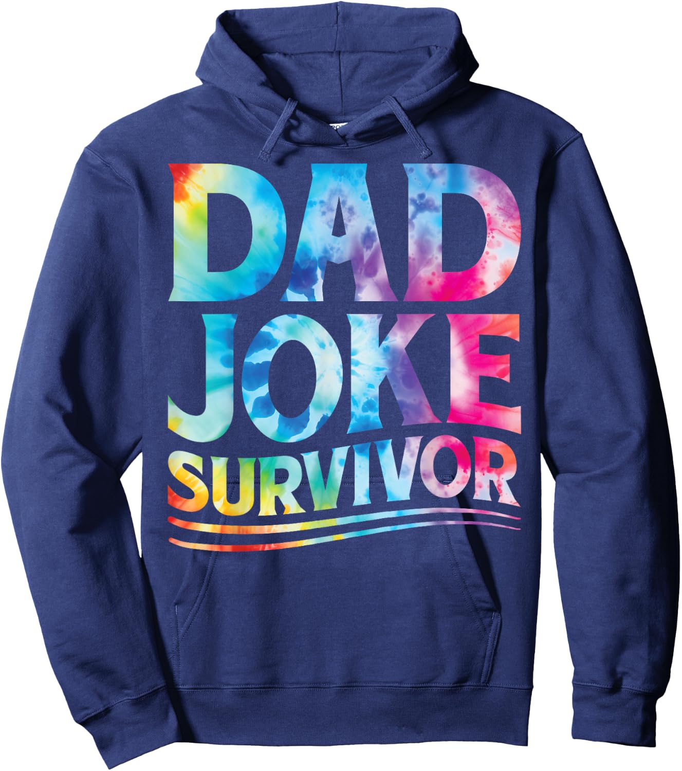 Kids Dad Joke Survivor Tie Dye Matching Father Son Dad Jokes Hoodie - Hoodie | Navy